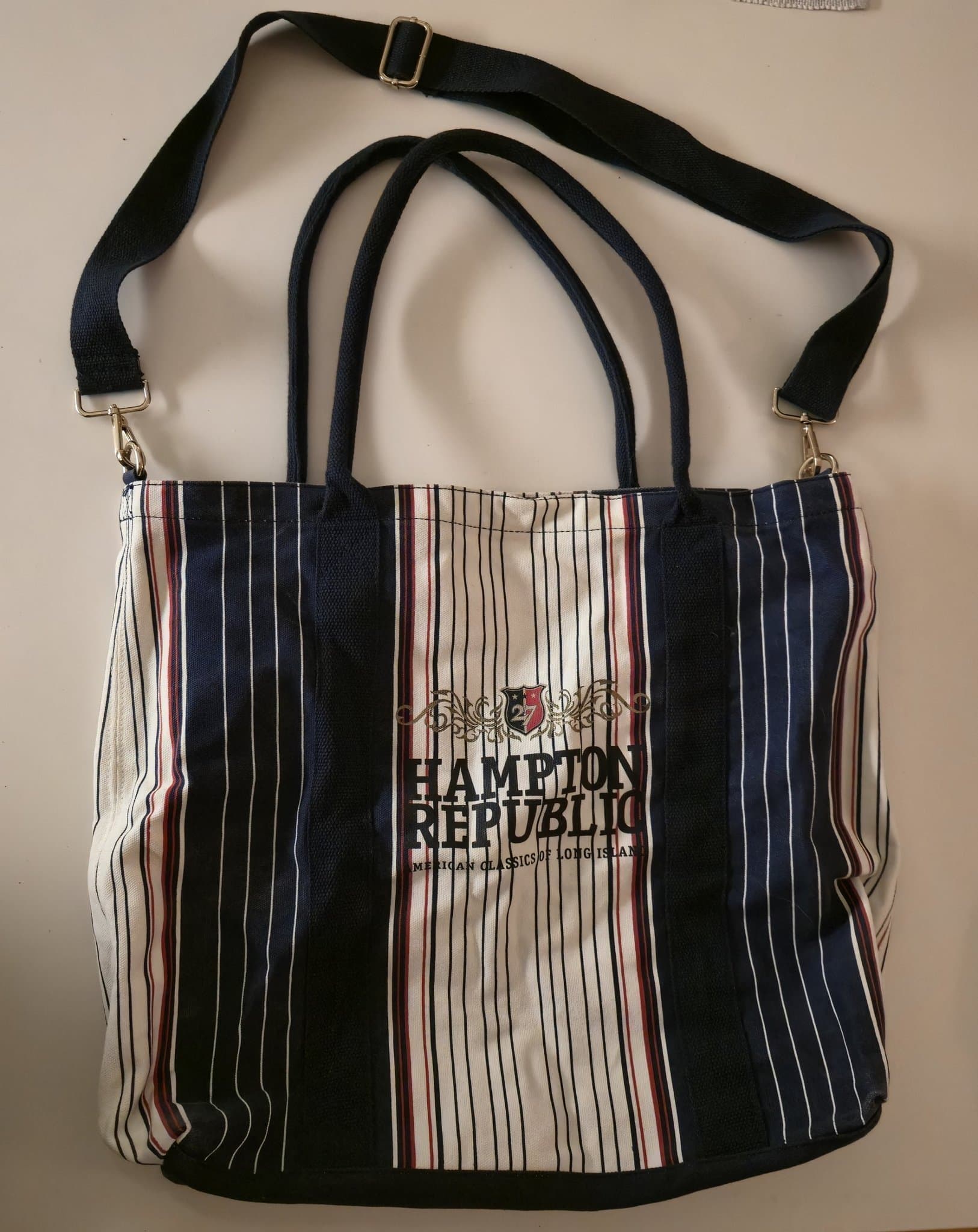 [NY] Kappahl Hampton Republic Strand Väska Beach bag Handväska Axelremsväska Blå