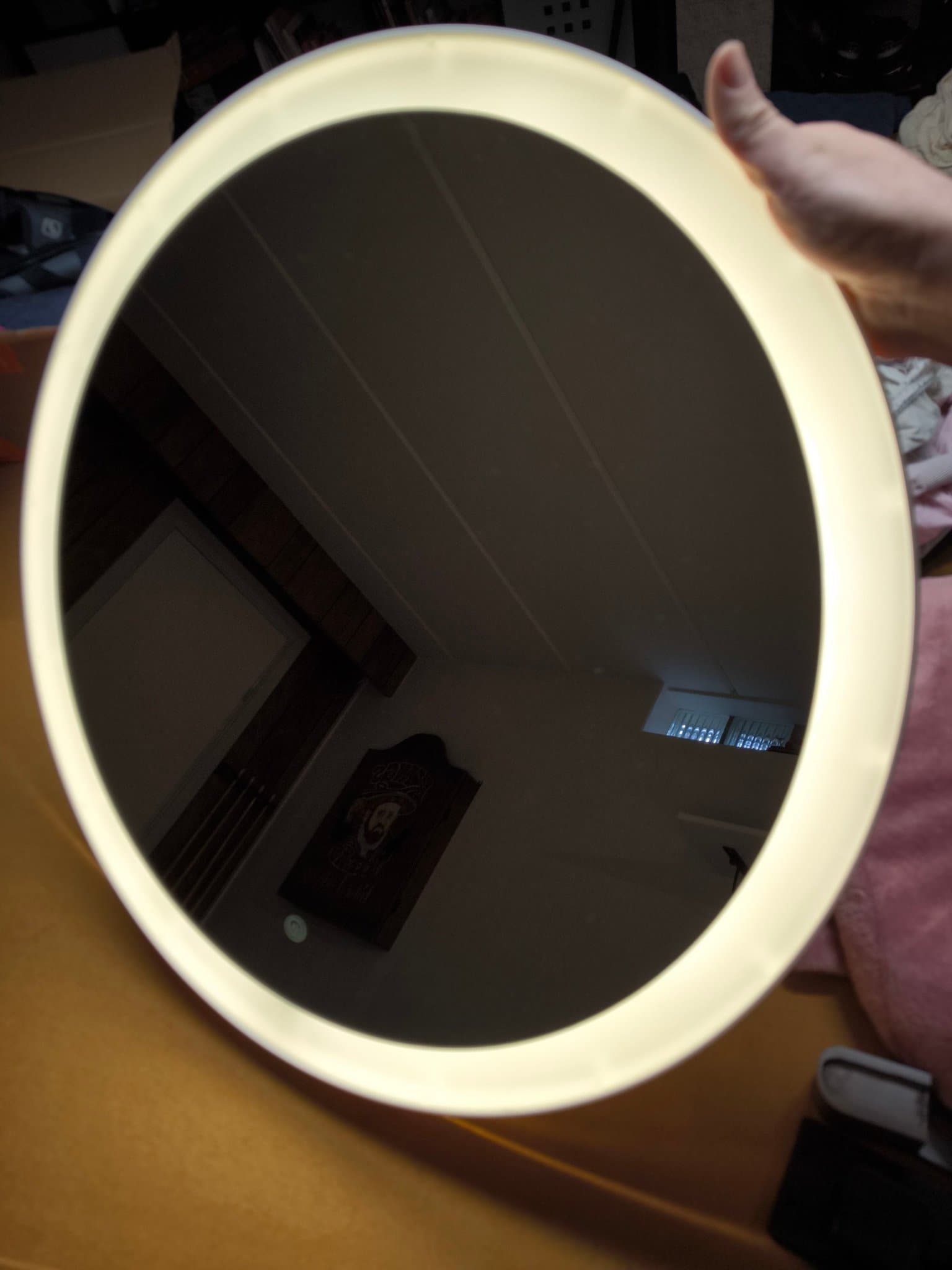 Rund spegel med LED-belysning och touchkontroll, 55cm cm diameter