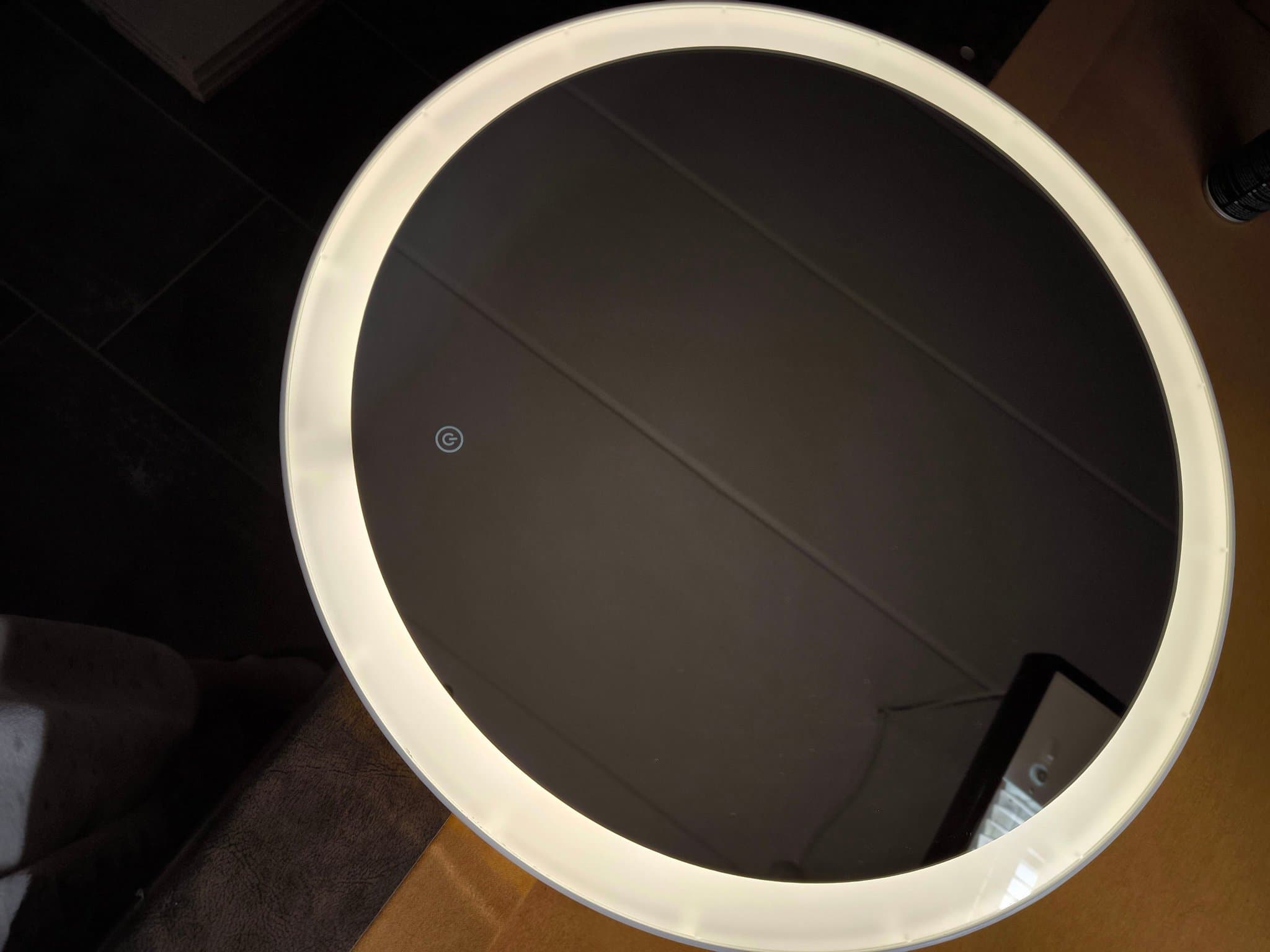 Rund spegel med LED-belysning och touchkontroll, 55cm cm diameter