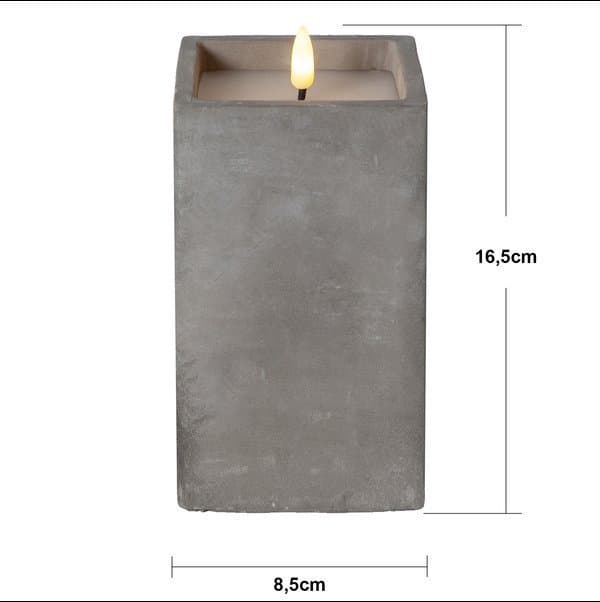 LED Blockljus betong 16,5 cm