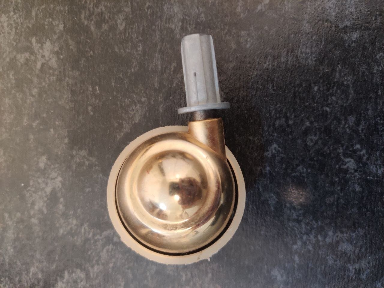 4 Vintage Brass and Plastic Ball Casters