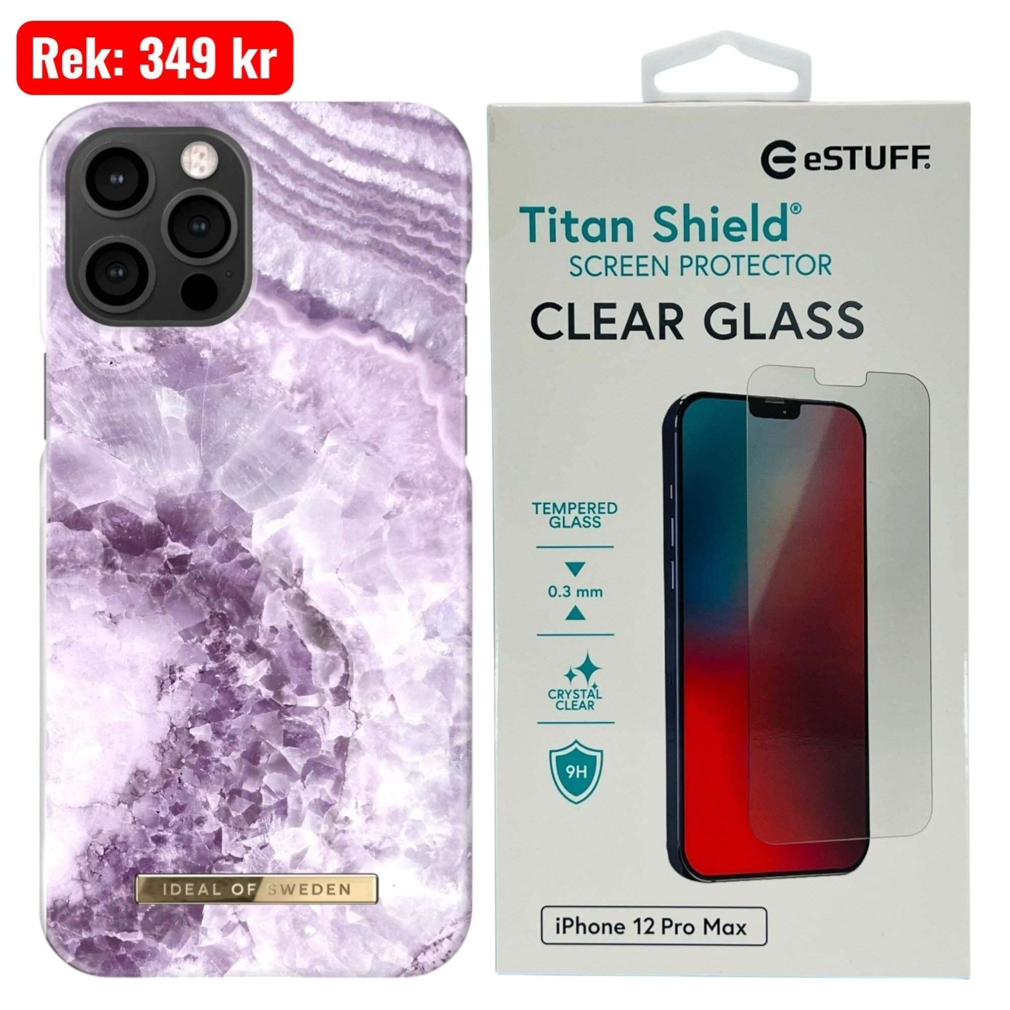 iDeal of Sweden iPhone 12 Pro Max Skal - Amethyst + 9H Härdat Glas Skärmskydd
