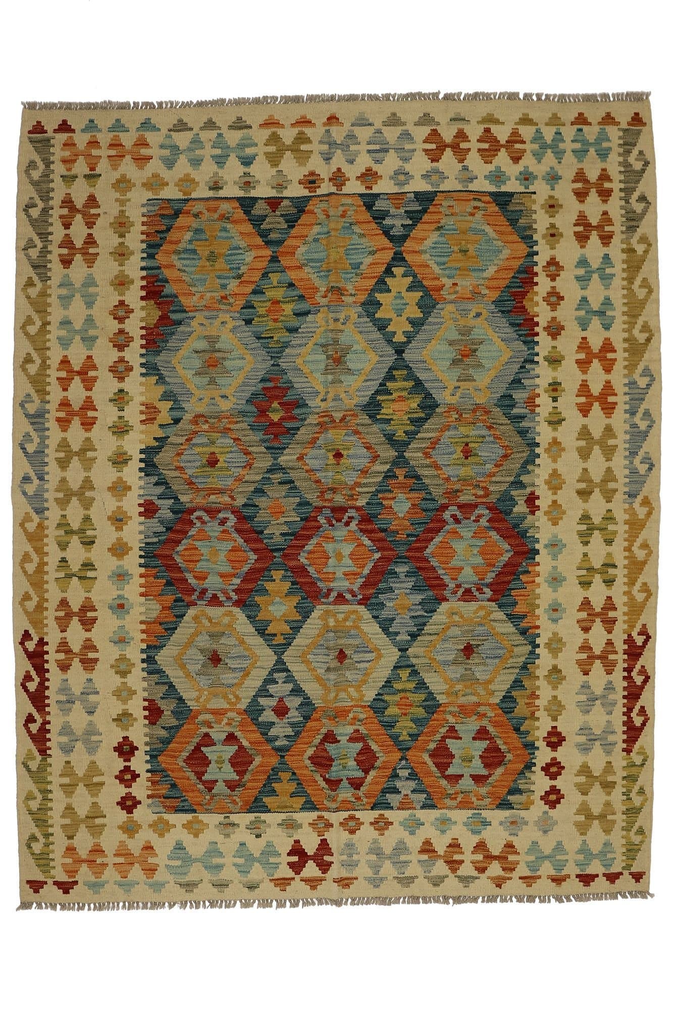 Autentisk klassisk handvävd Kelim 154 X 192 cm