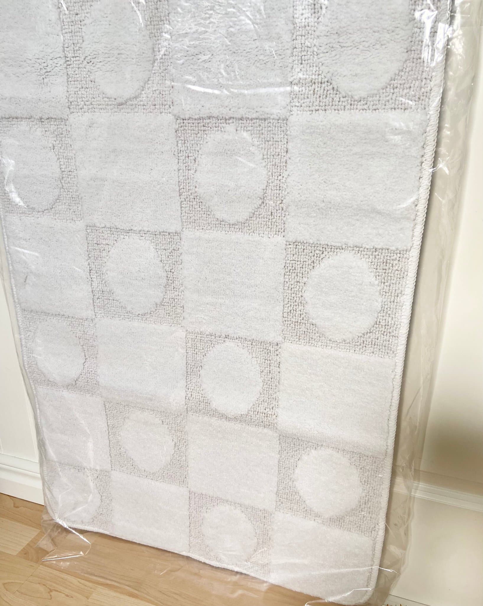 Badrumsmatta 60x100cm Vit Releif Mönster