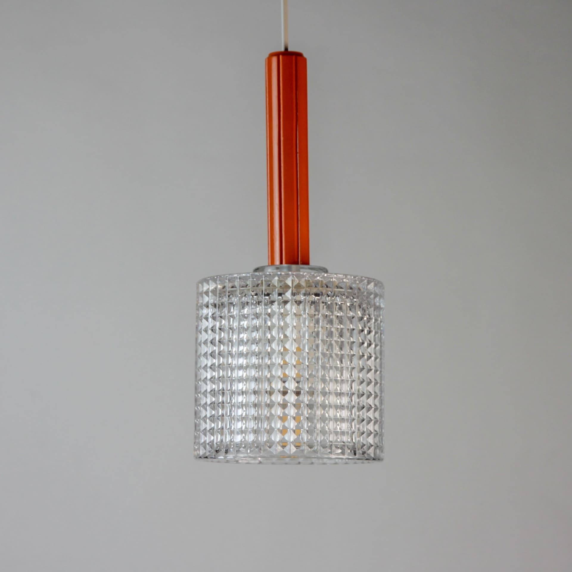 Orrefors Kristallpendel cylinder Carl Fagerlund, 1960-tal – NOS!