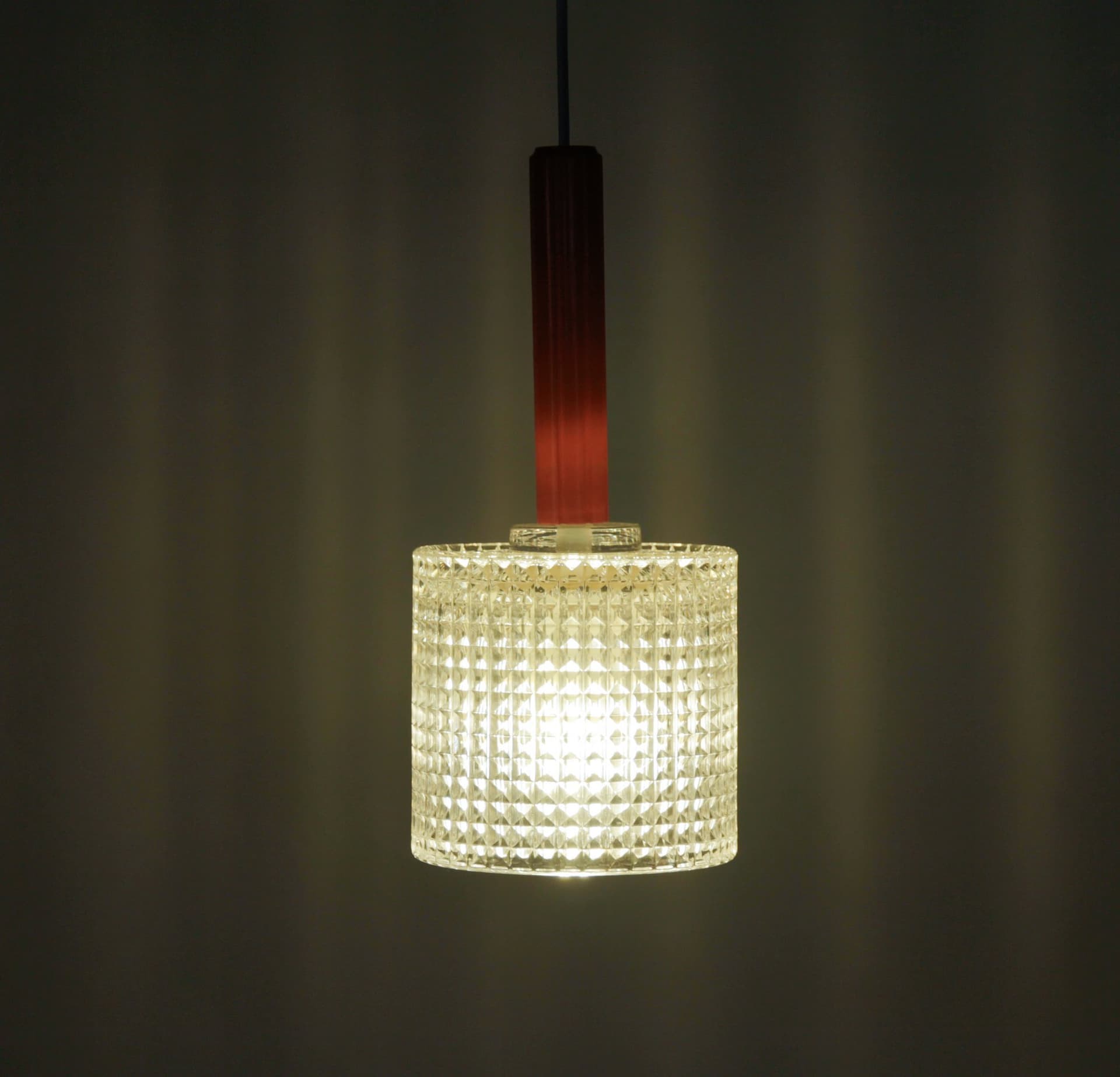 Orrefors Kristallpendel cylinder Carl Fagerlund, 1960-tal – NOS!