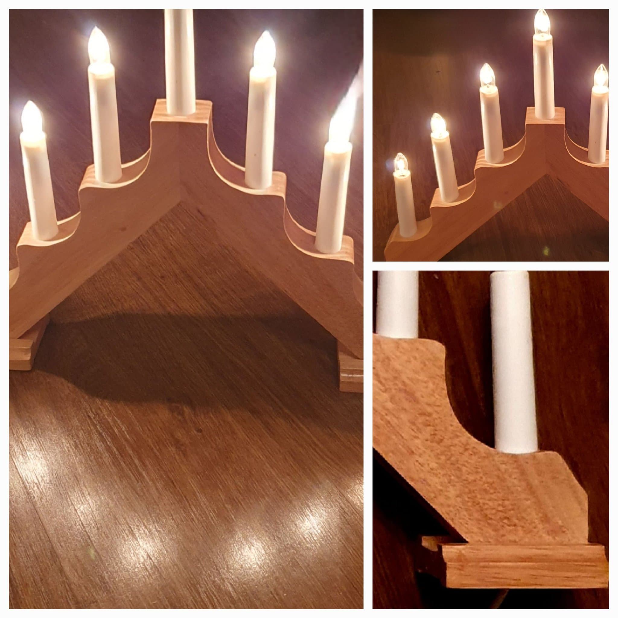 Enkelt stilfull Adventsljusstake i vacker ek