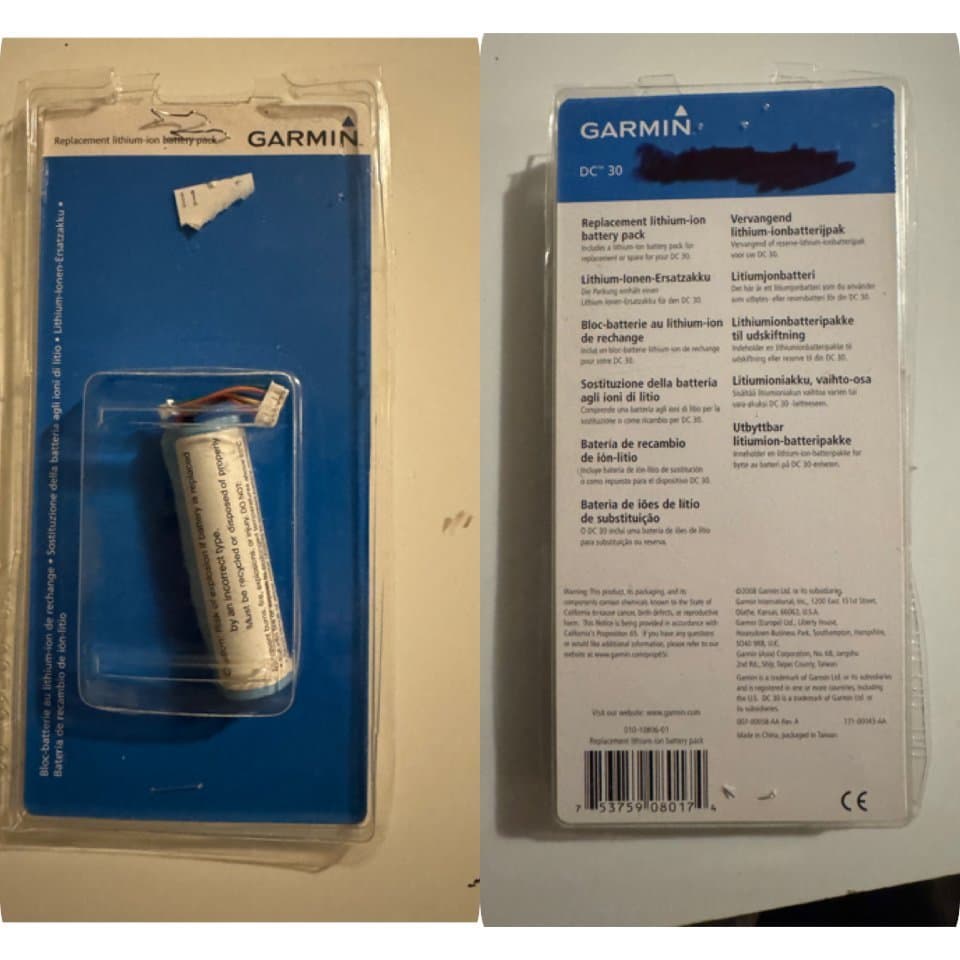 Garmin DC30 Original Batteri – Lithium-Ion – 010-10806-01 – Ny (Oanvänd)