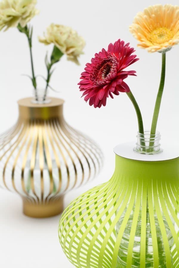 NYA! 3 st Vaser av papper Vas Papervase by Kajimoto Design PRESENT presenttips