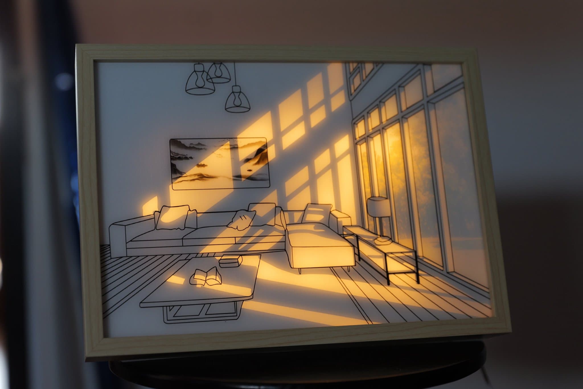 LED tavla / ljusram med motiv – dimbar, USB