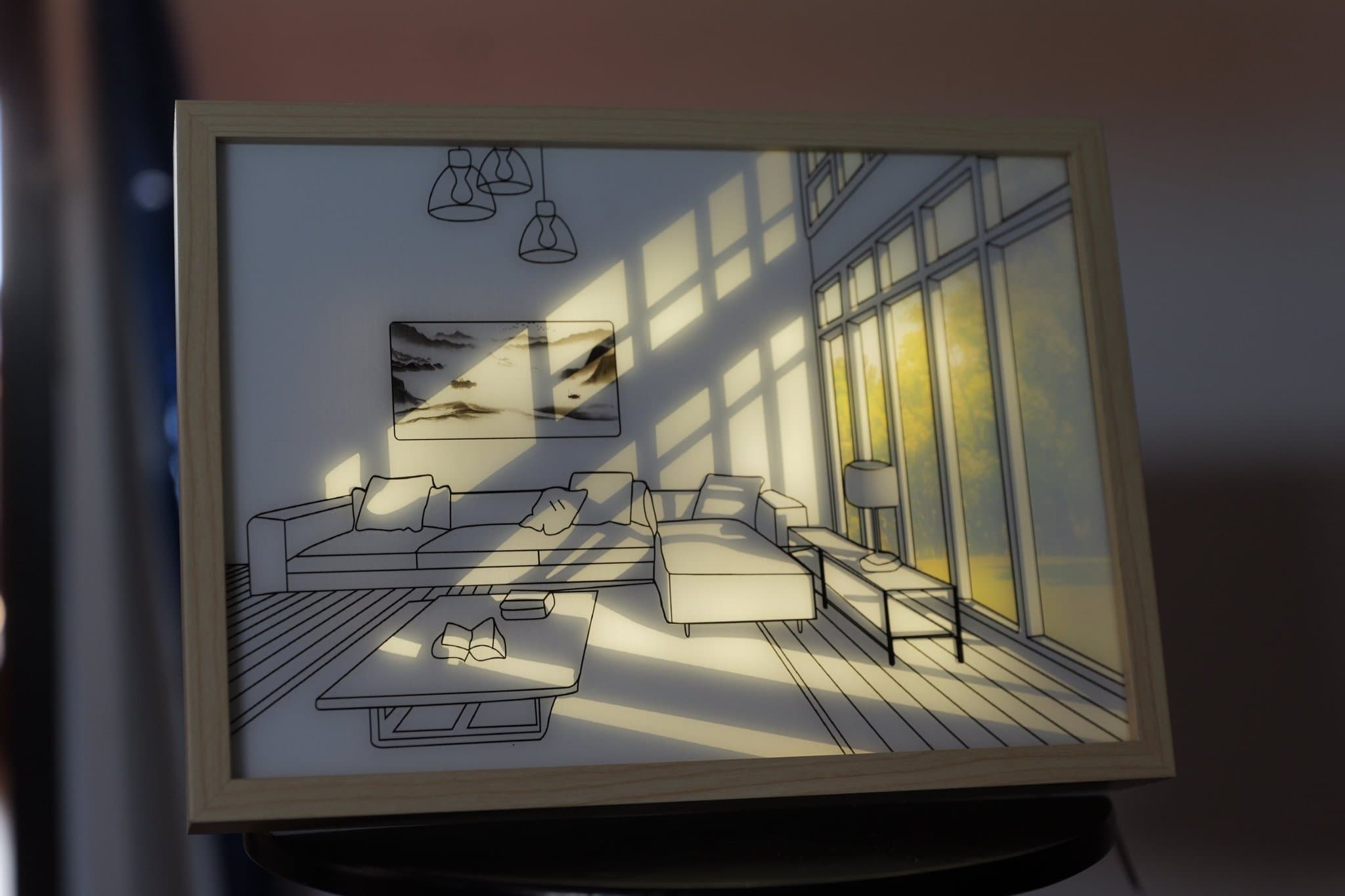 LED tavla / ljusram med motiv – dimbar, USB