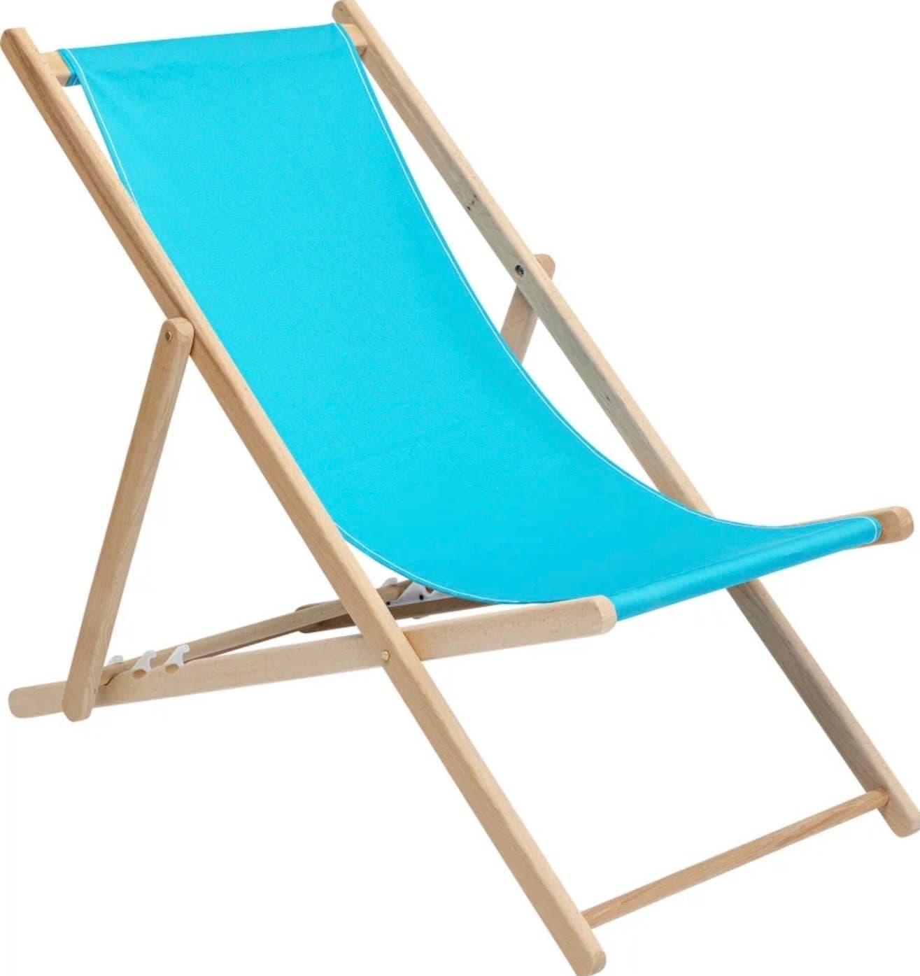 Solstol i trä med turkosblå tyg från KARE Design