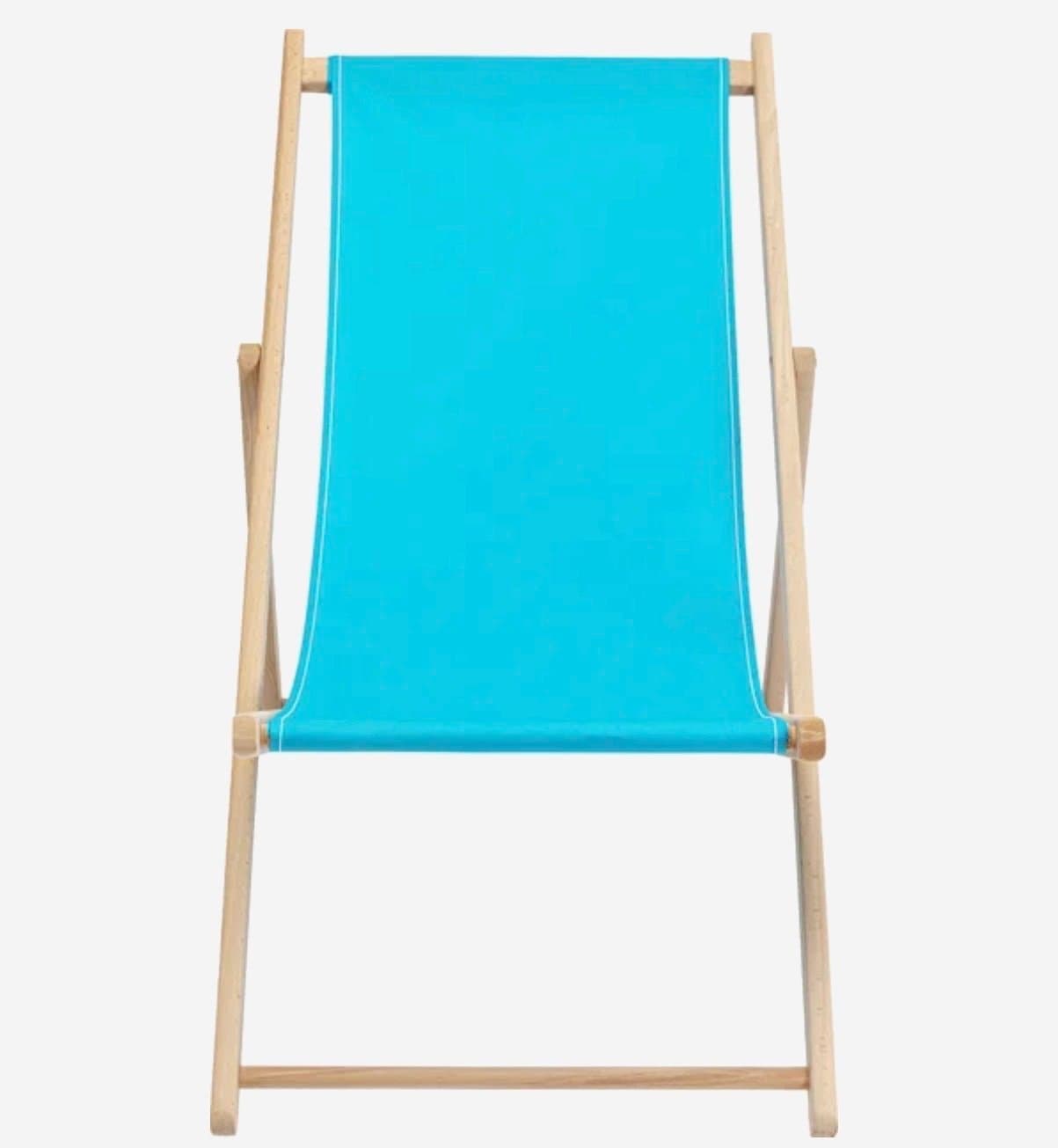 Solstol i trä med turkosblå tyg från KARE Design
