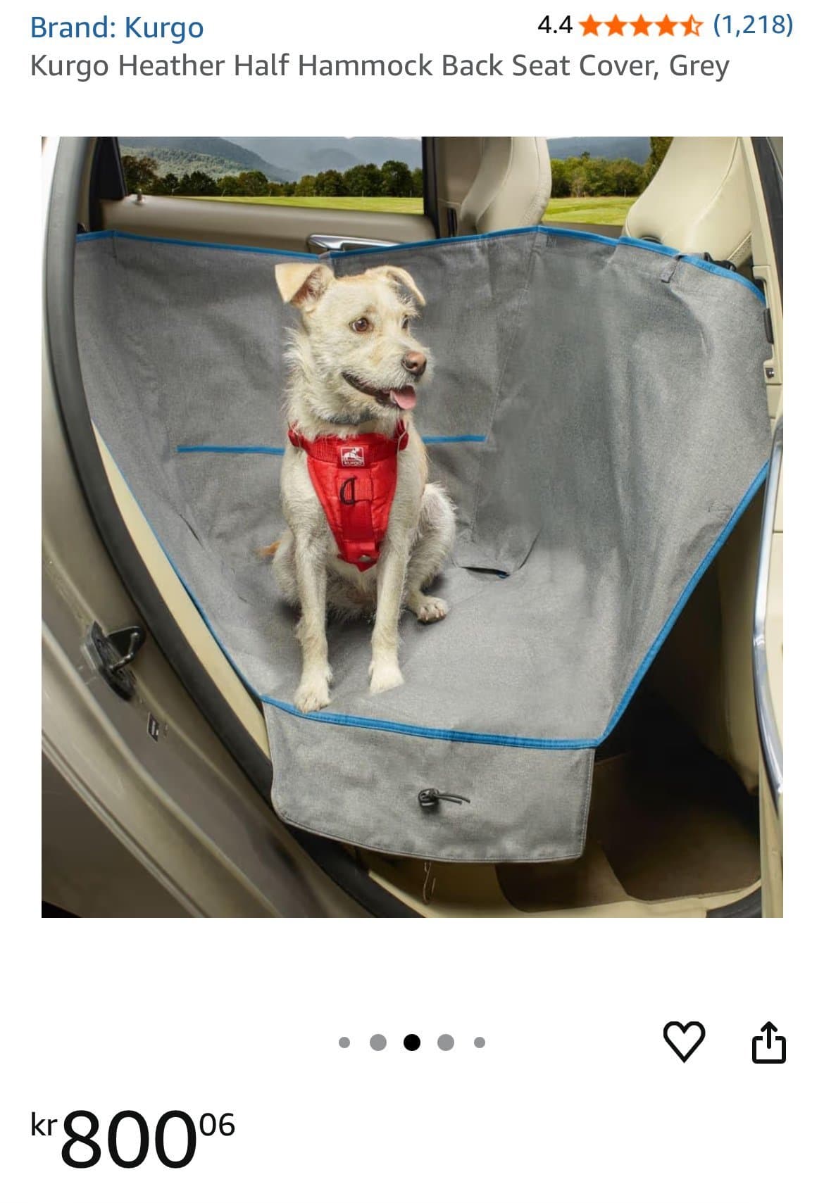 Kurgo bilskydd för hund – Half Hammock – oanvänd i originalförpackning