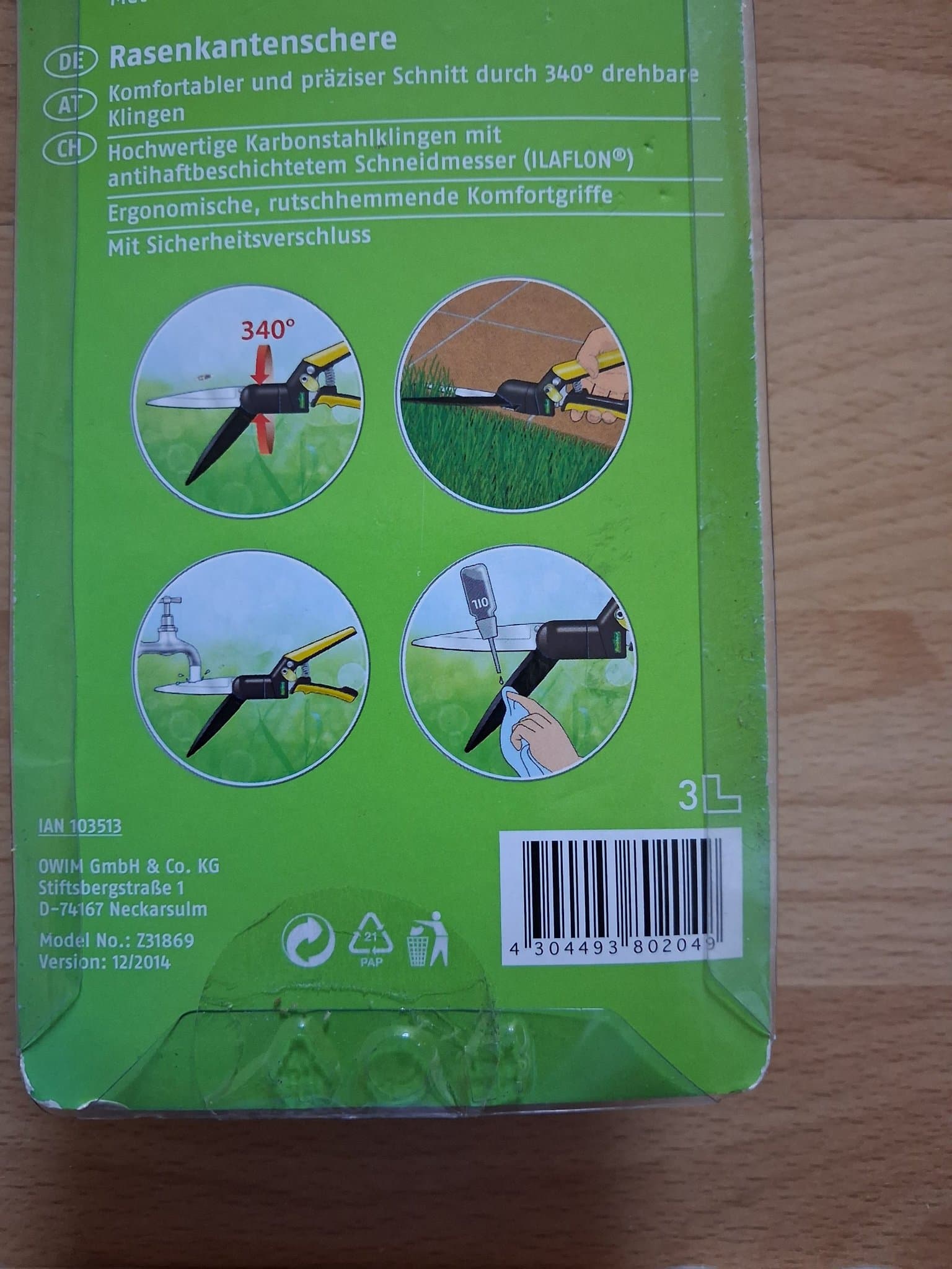 Florabest Grässax med 340° roterbara blad