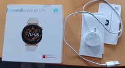 Huawei Watch GT 3 Smartklocka, Guld Rostfritt Stål, Vitt Läderarmband