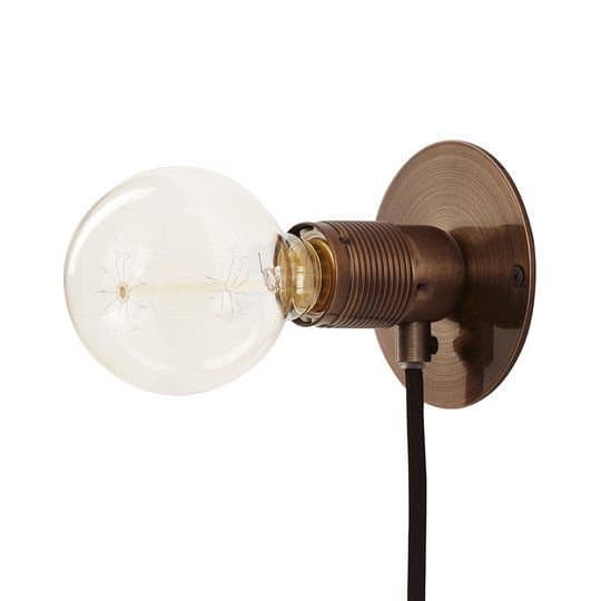 FRAMA Vägglampa i mässing med glödlampa E27 brons rustik industriell