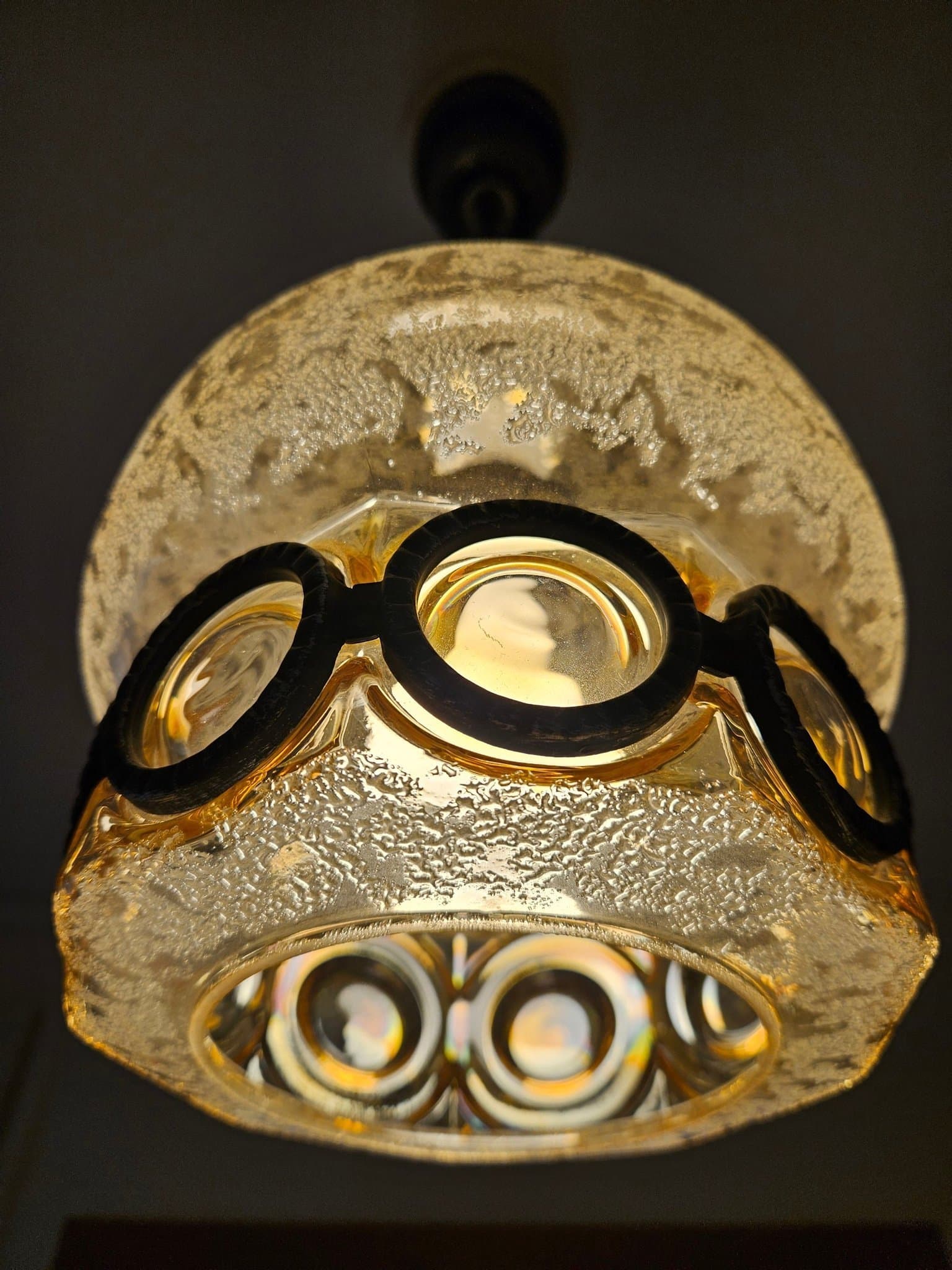 Champangefärgad glad unik Vintage Taklampa art decco