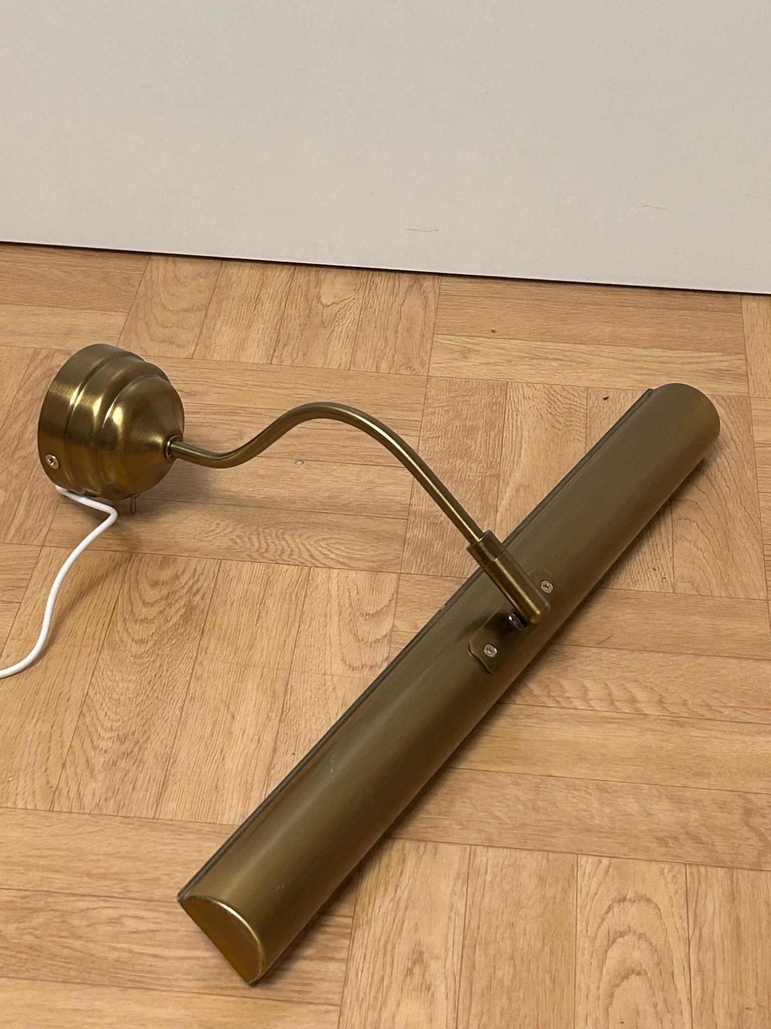 Vintage mässing Pianolampa, Tavellampa QC. passed 1212