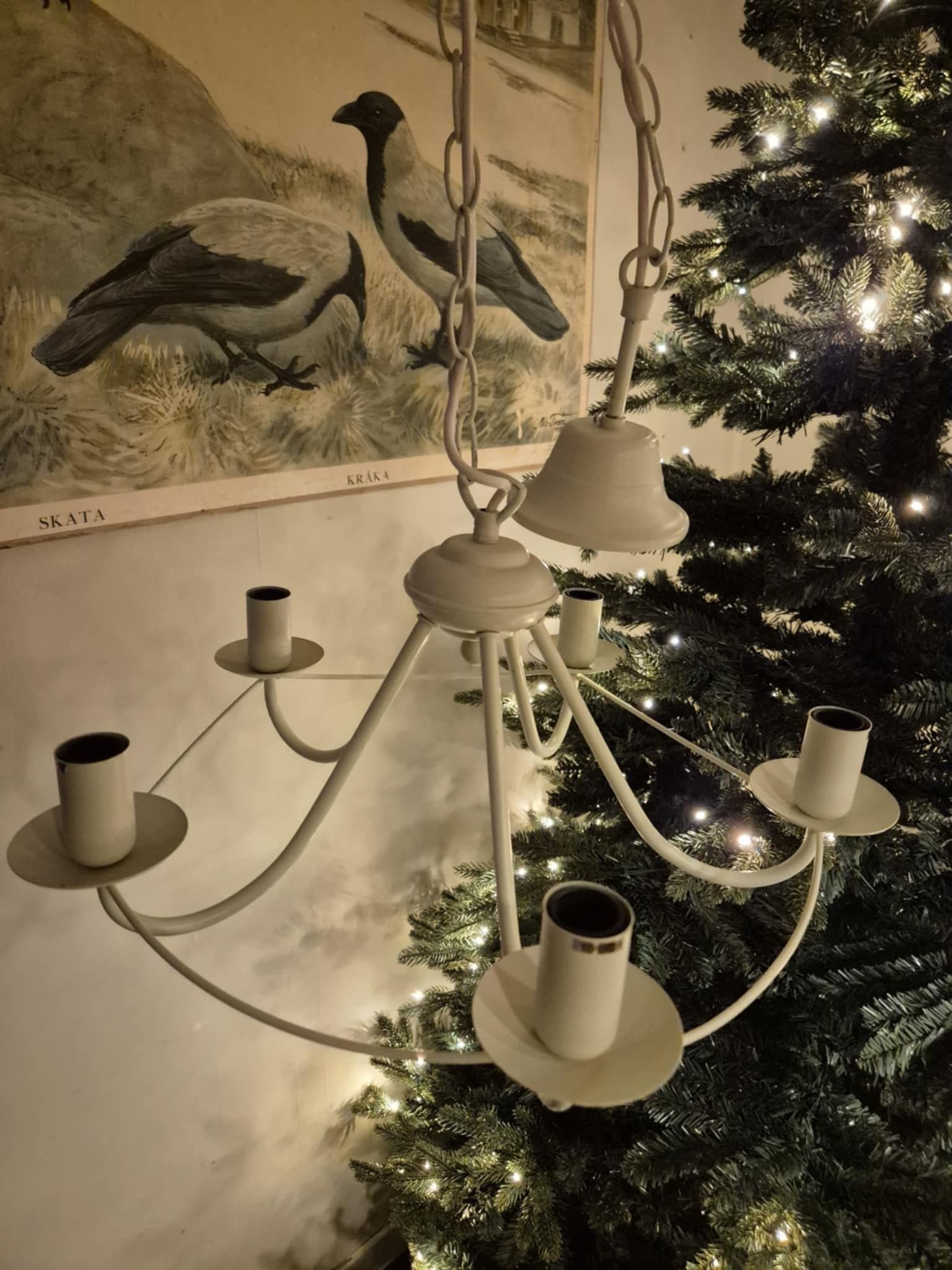 Ljuskrona / taklampa I smide lantlig stil