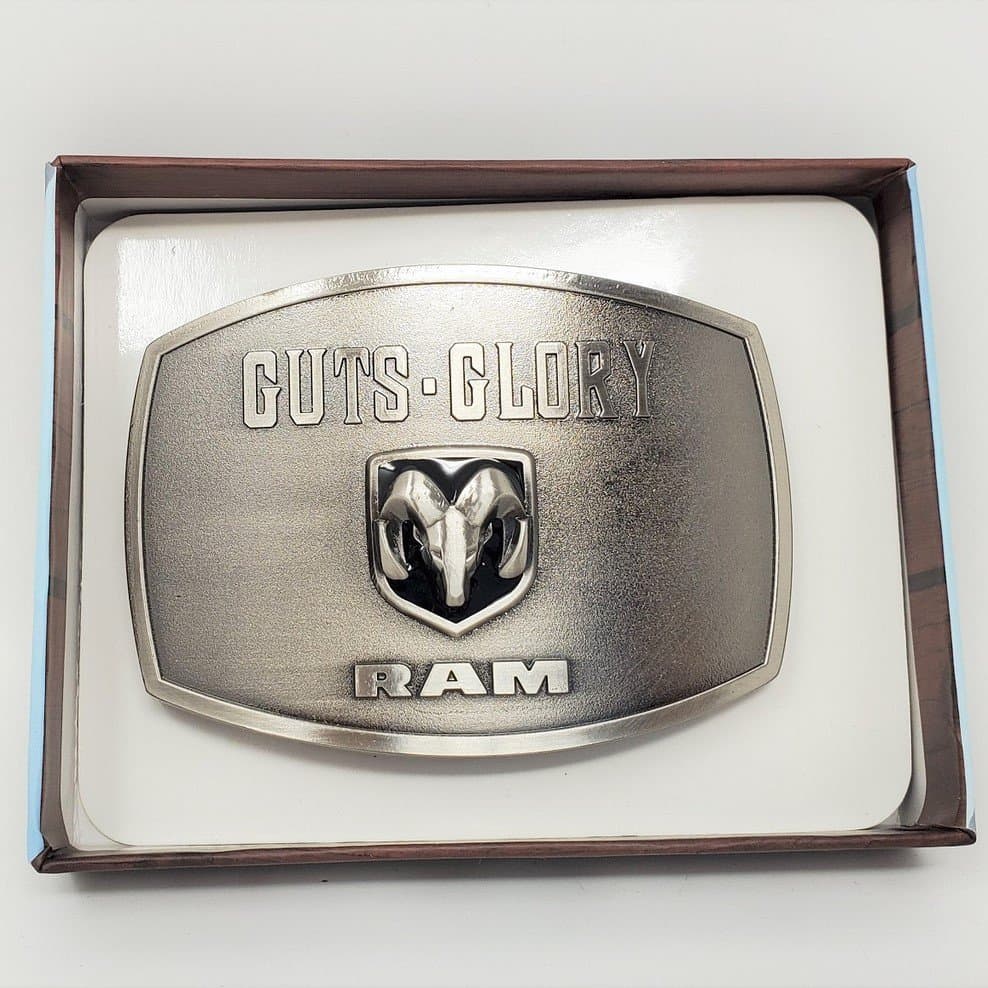 RAM GUTS & GLORY - Robust bältesspänne i borstat stål - NYTT!