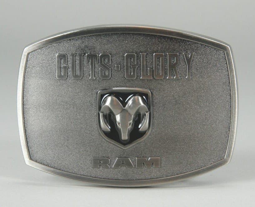 RAM GUTS & GLORY - Robust bältesspänne i borstat stål - NYTT!