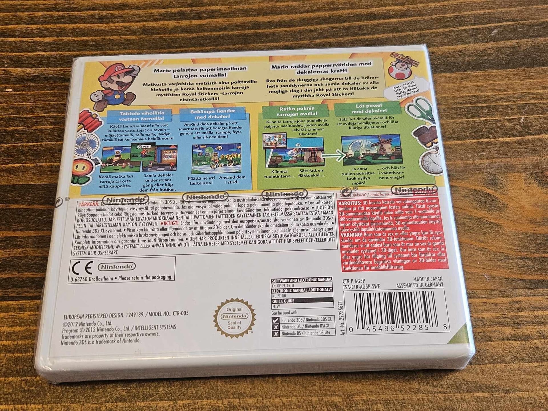 PAPER MARIO STICKER STAR NORDISK UTGÅVA 3DS NYTT OCH PLASTAT