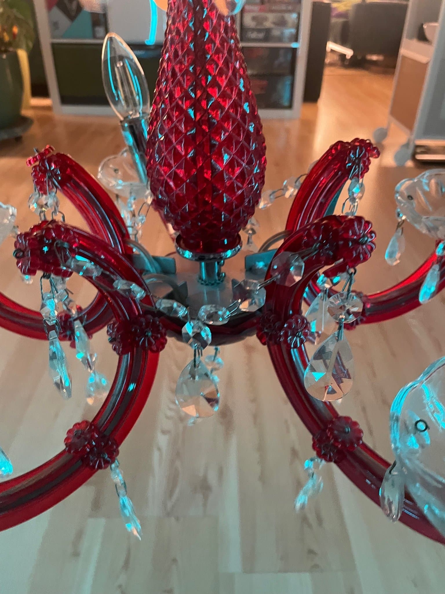 MALMBERGS BELLAGIO | Glas & Kristall | Röd Kronlampa | Modern klassisk stil