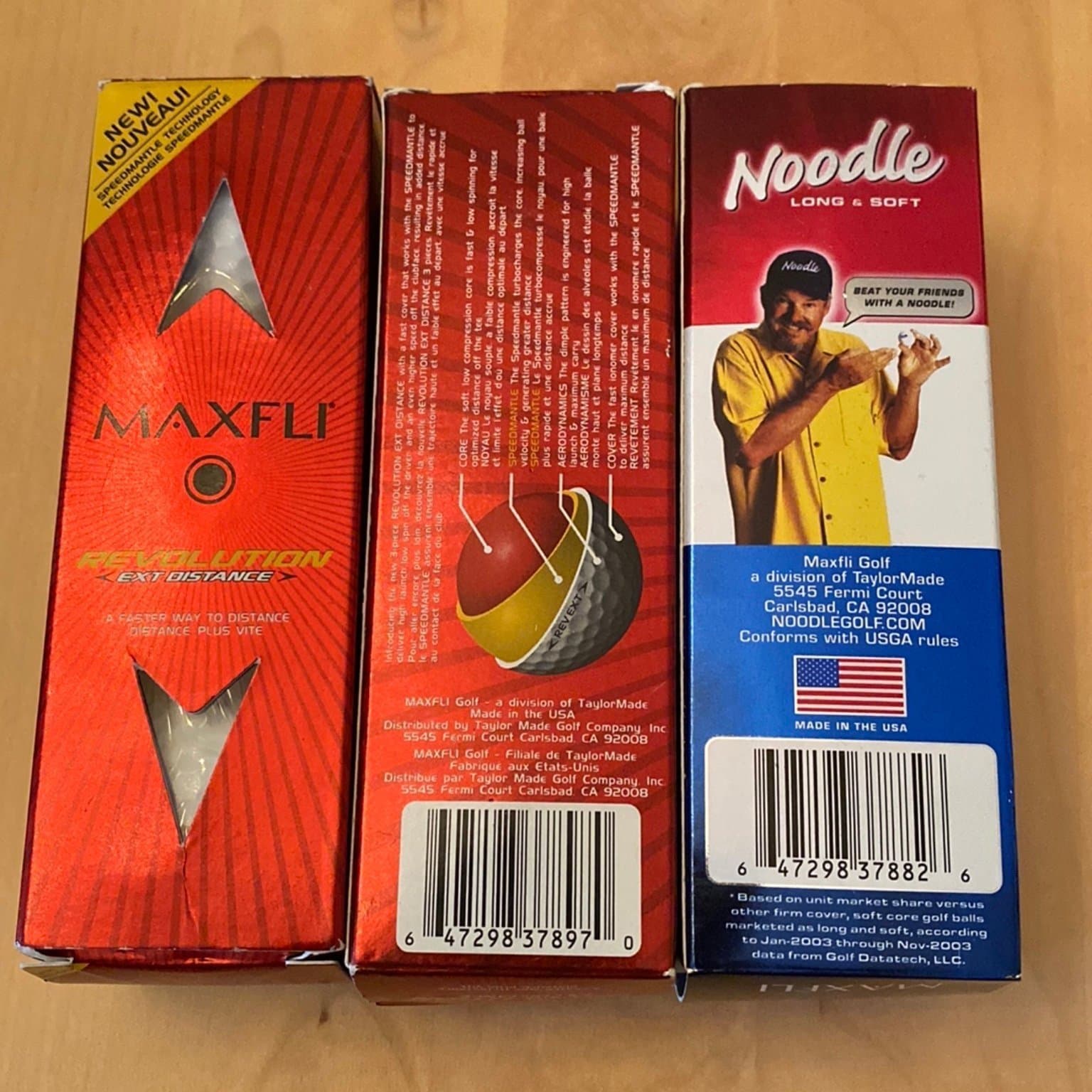 Maxfli Revolution och Noodle golfbollar *nya* vita 9 stycken