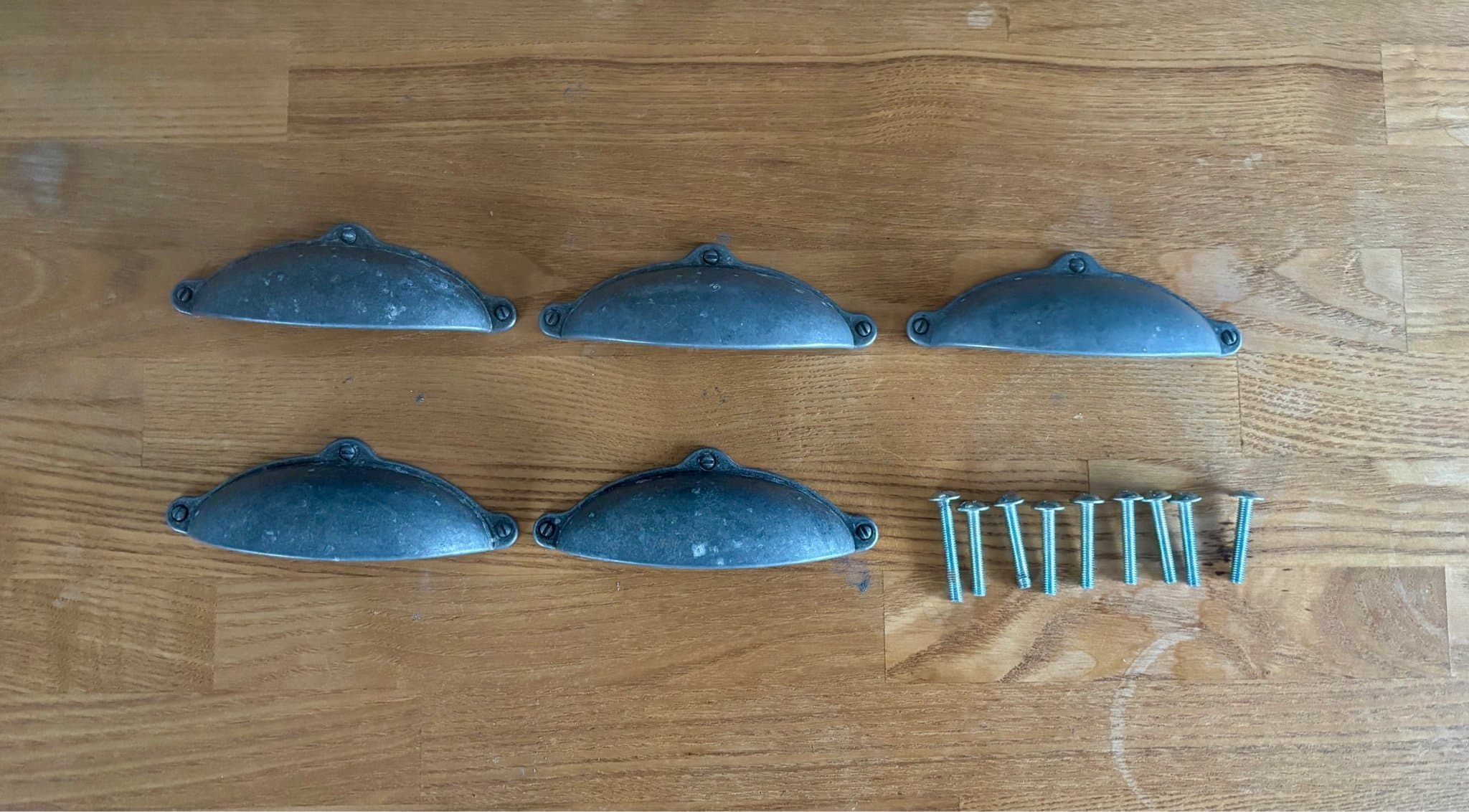 5 st metallhandtag / skålhandtag – klassisk retrodesign