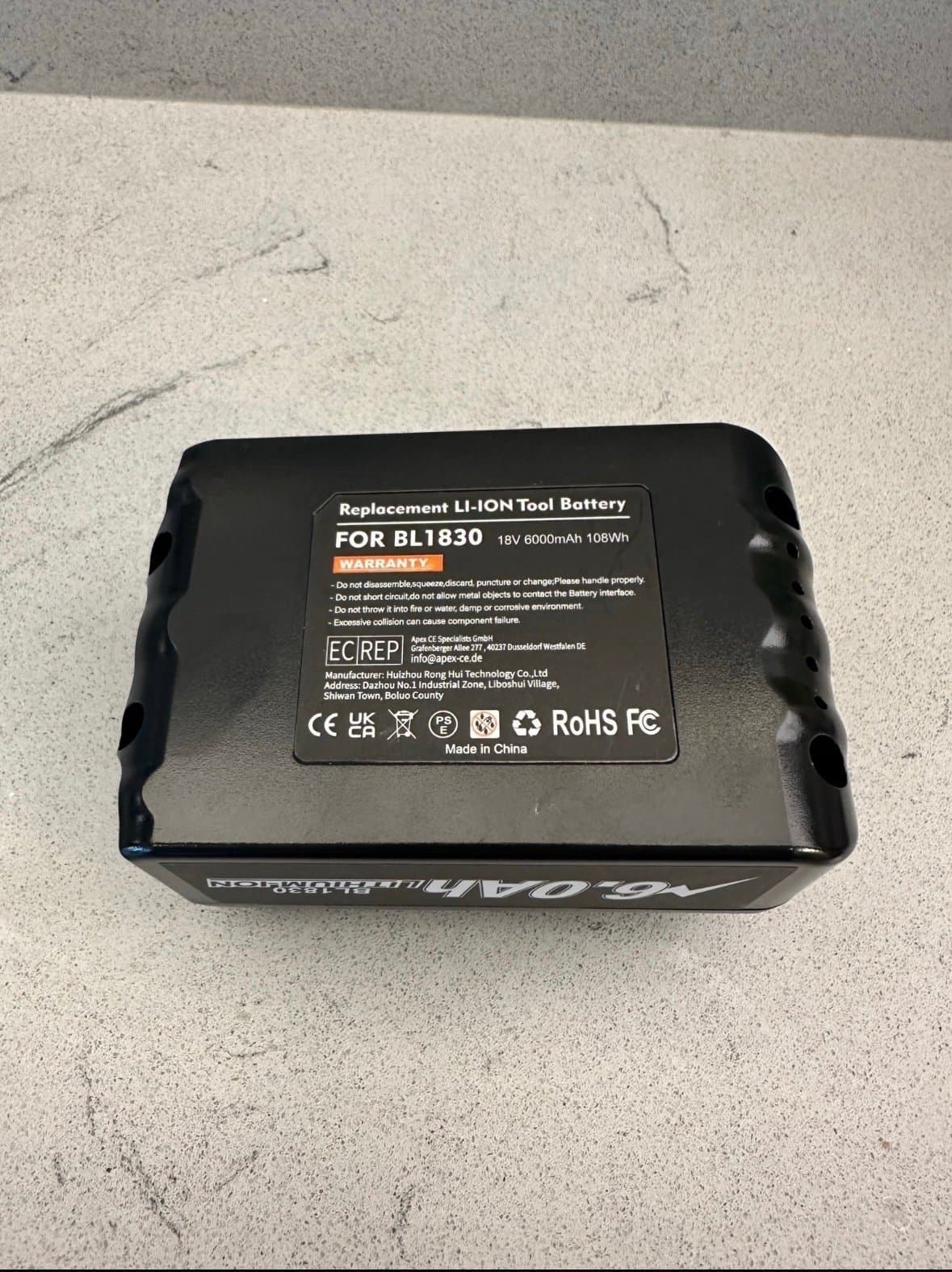 6.0 Ah batteri till Makita, 18V.