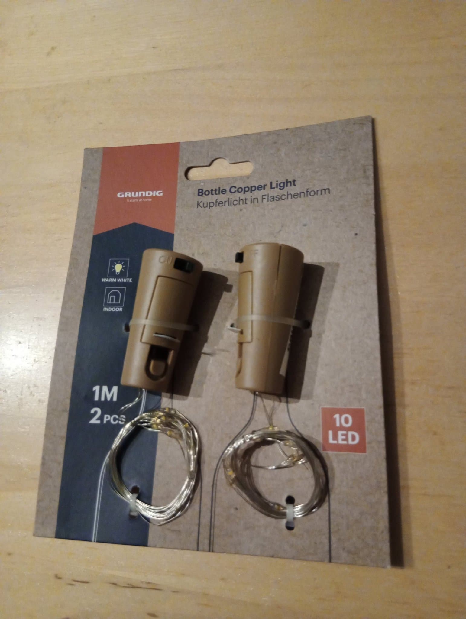 Grundig Bottle Copper Light, 1M, 10 LED, 2 PCS