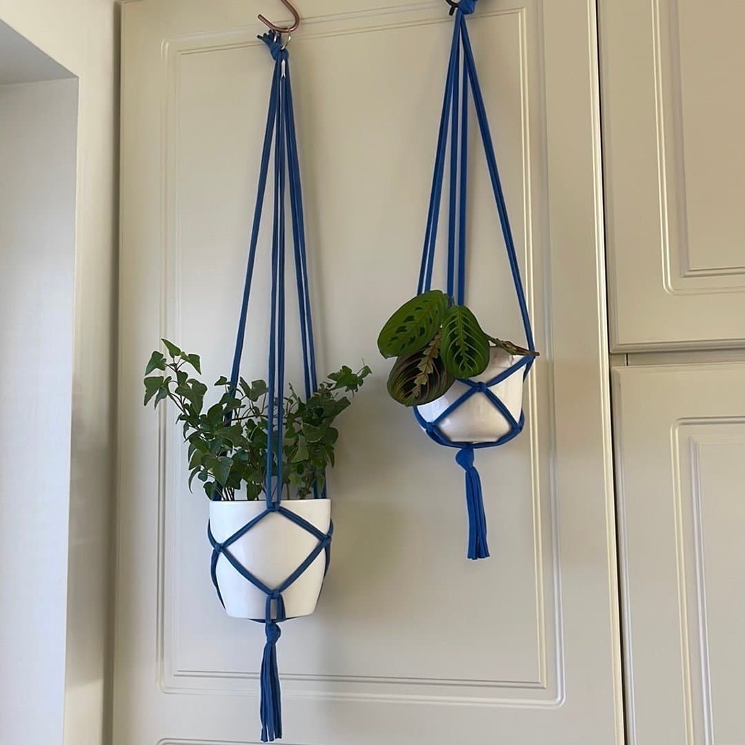 Blåa Amplar för blomkrukor 2 st (13-15 cm)