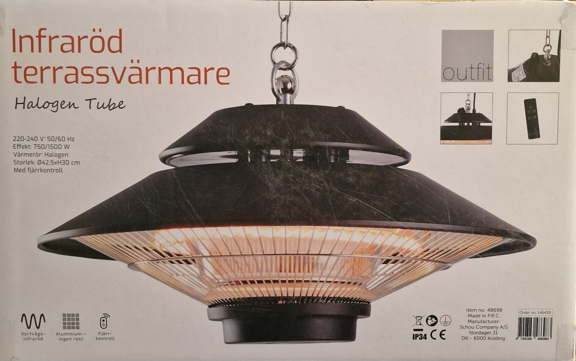 Infraröd Terrassvärmare Halogen Tube