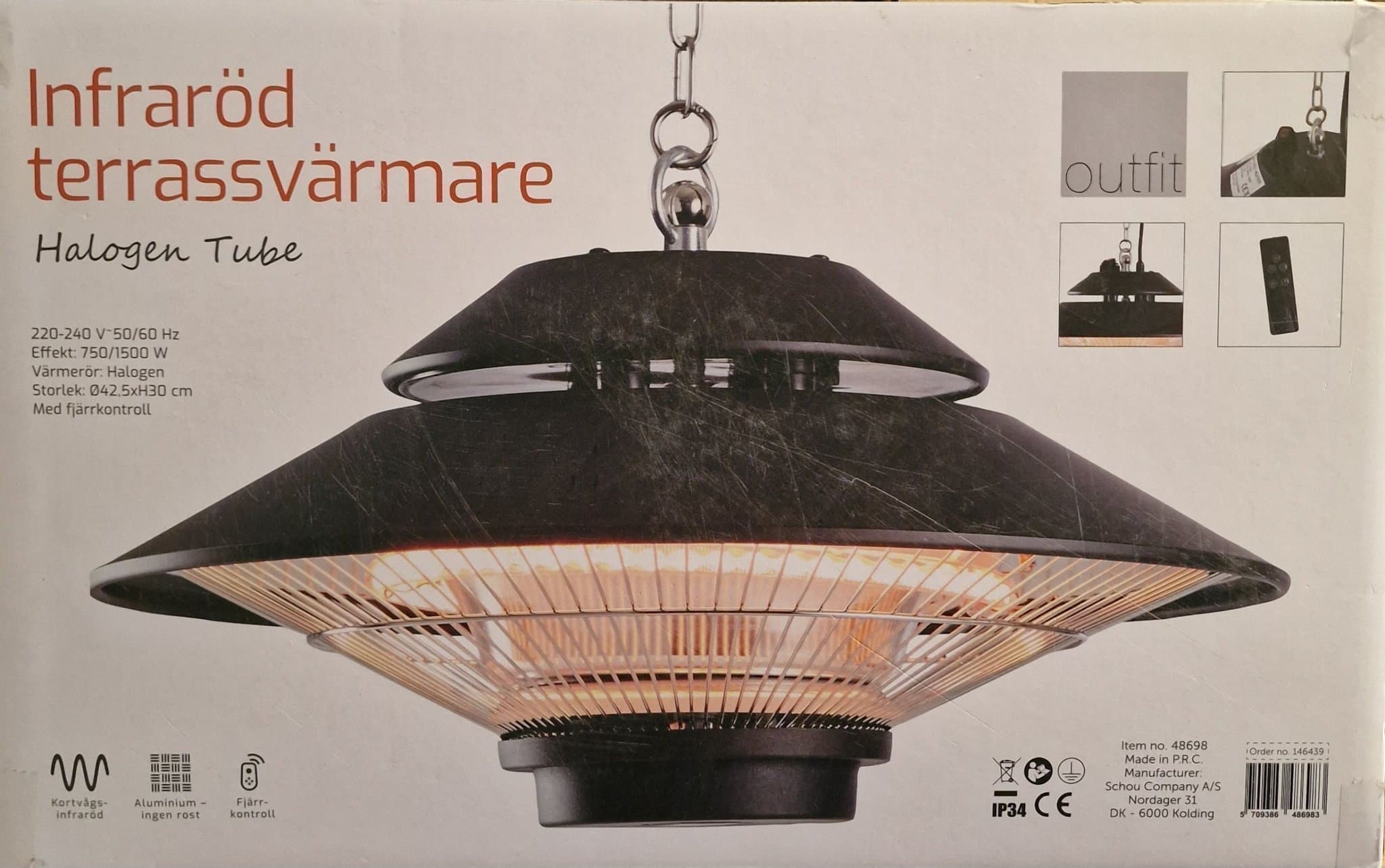 Infraröd Terrassvärmare Halogen Tube