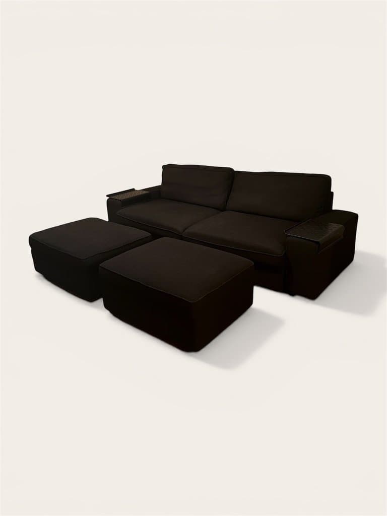 IKEA Kivik Bäddsoffa (Svart) + 2 st Förvaringspallar