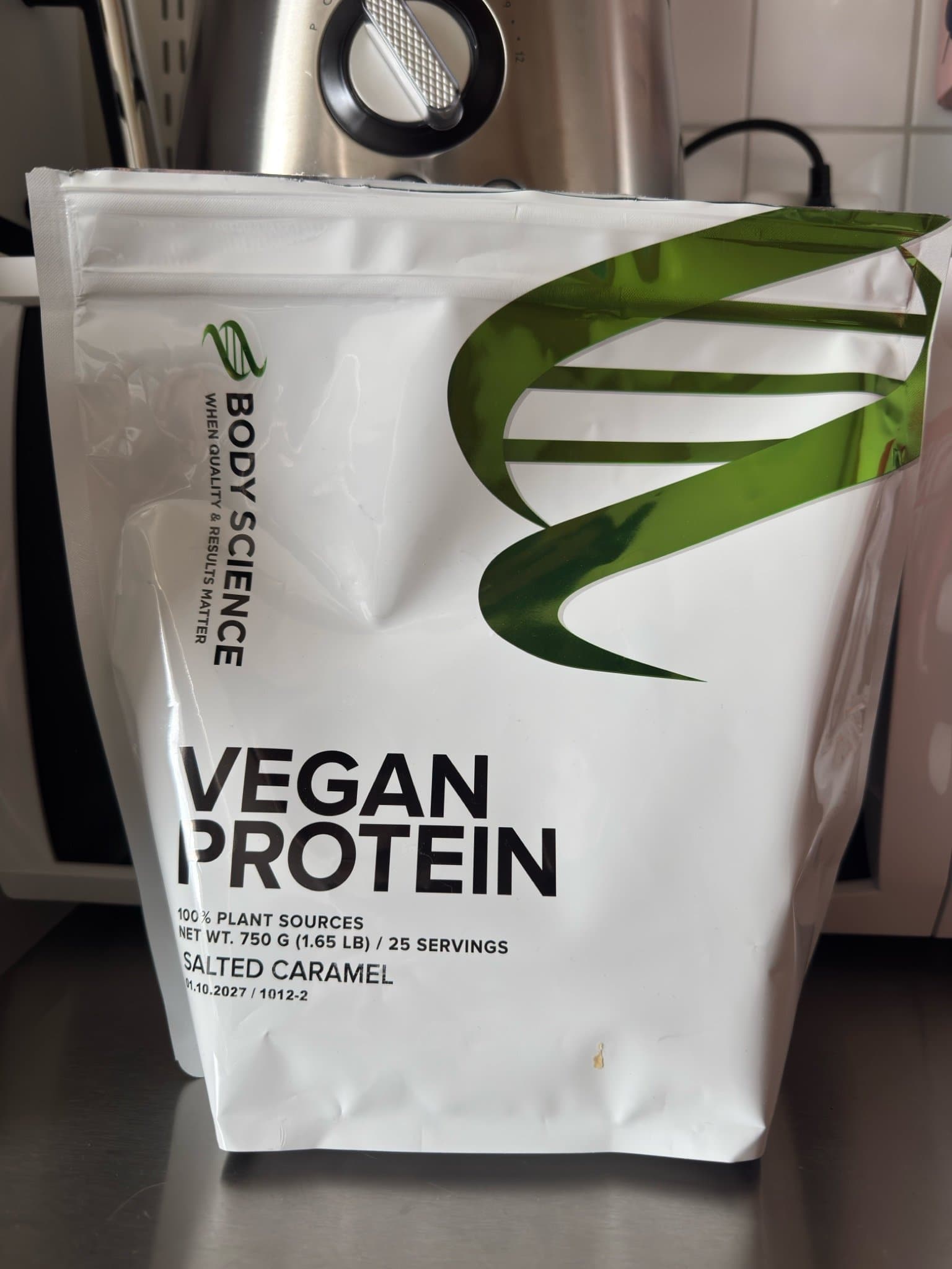 Body science vegan protein salted caramel protein powder