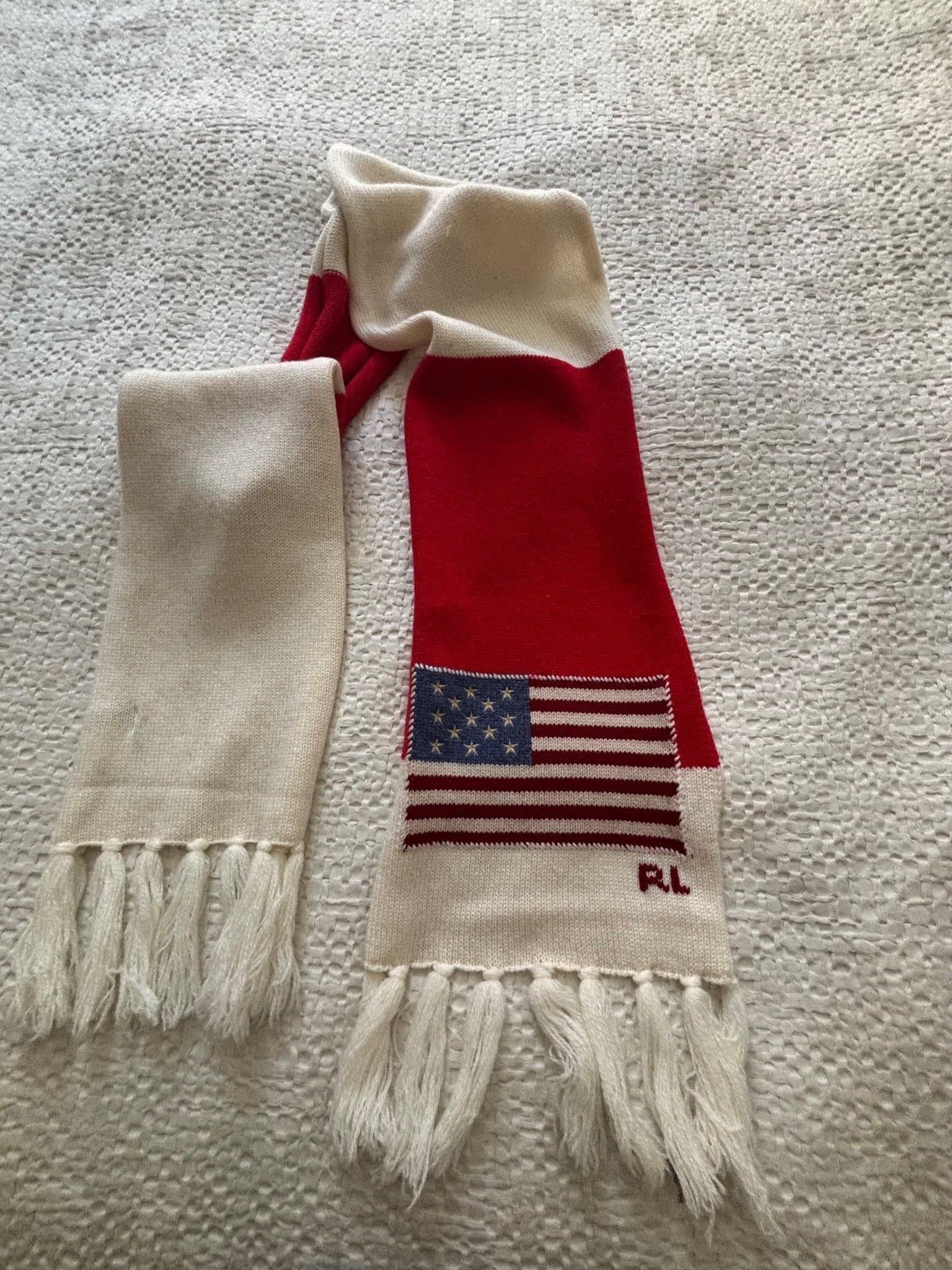 Klassisk Polo Ralph Lauren halsduk med flaggan storlek ONE SIZE