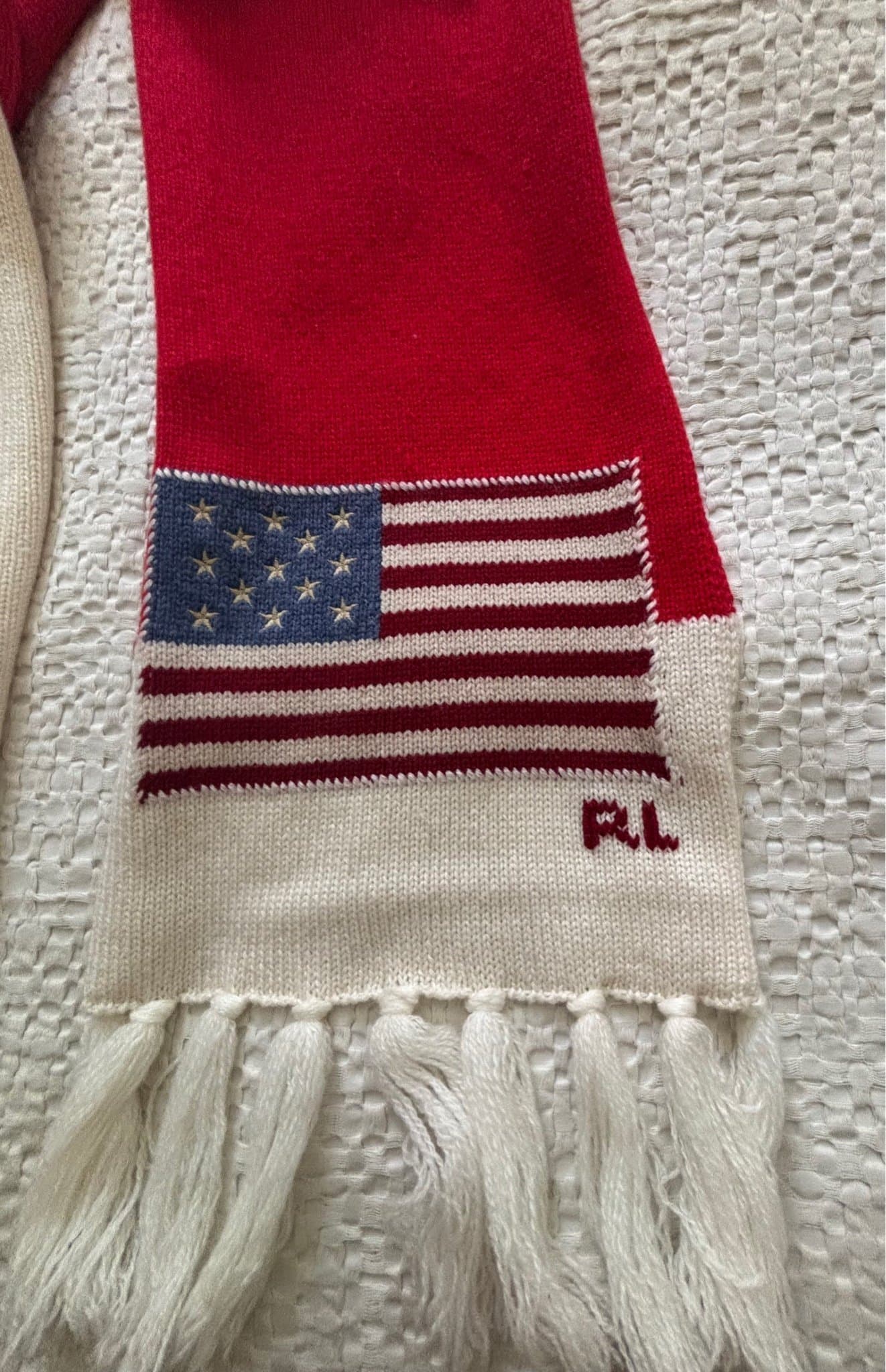 Klassisk Polo Ralph Lauren halsduk med flaggan storlek ONE SIZE