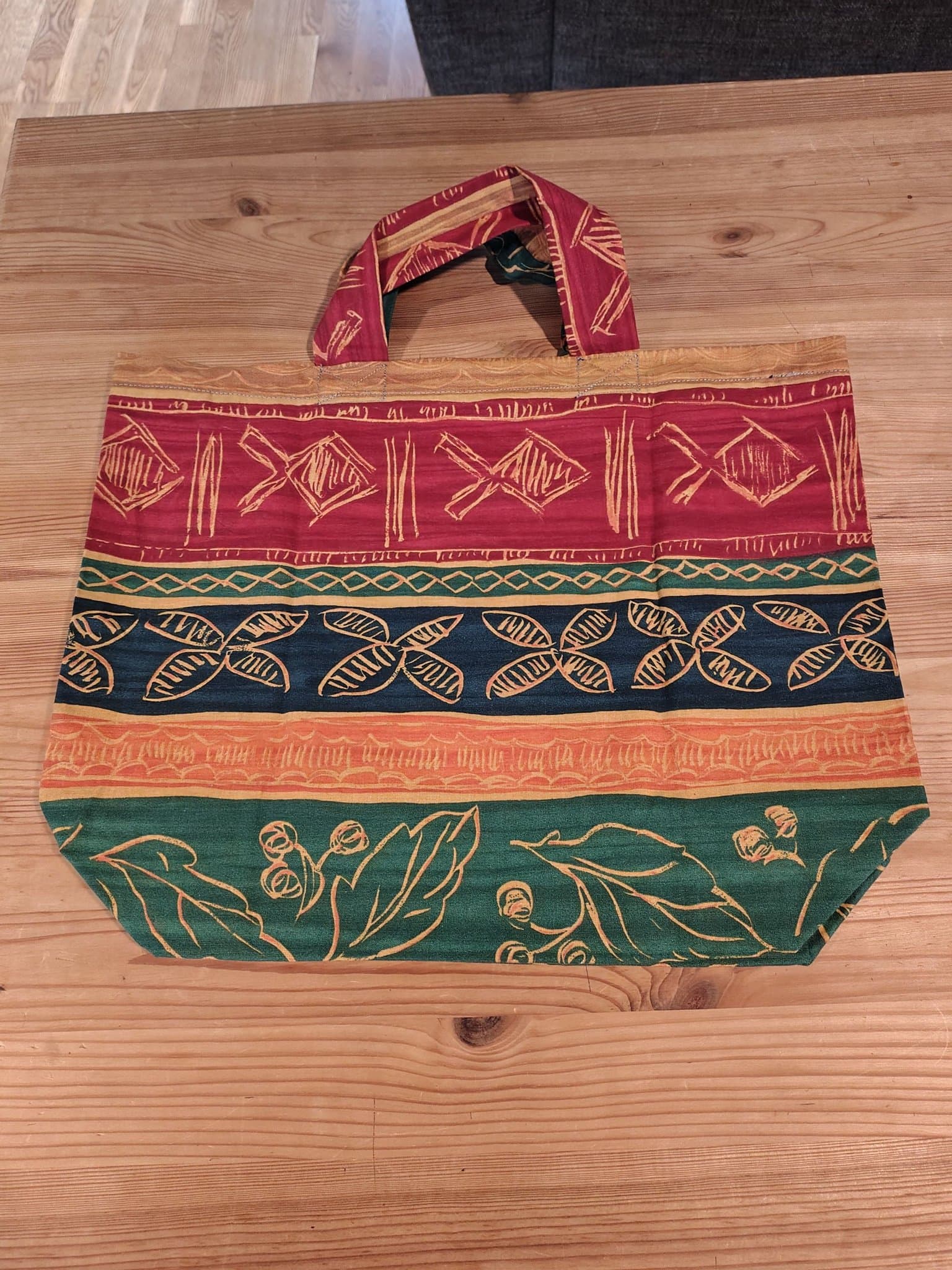 Flerfärgad tygkass Zerowaste återbruk