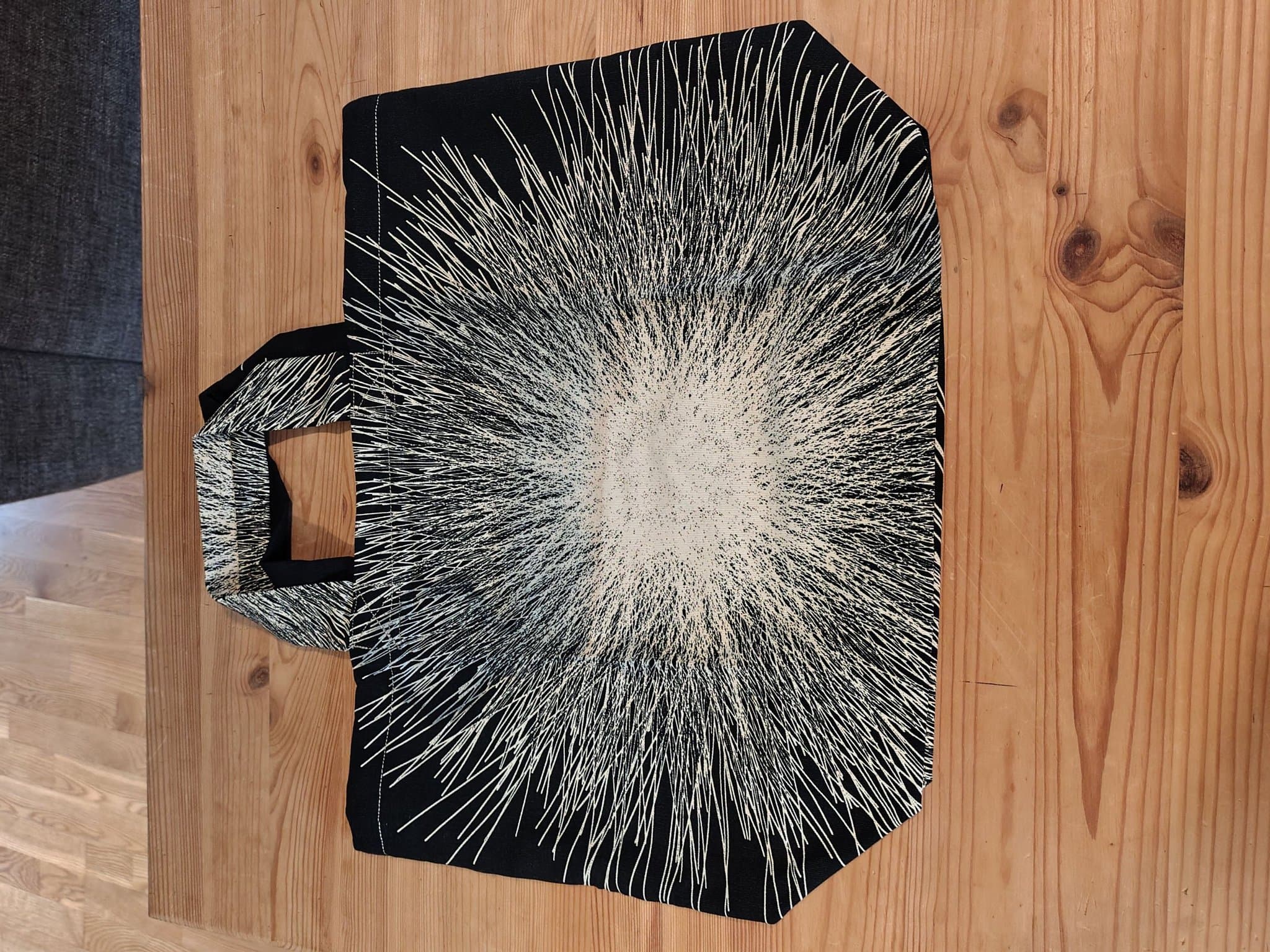 Svart tygkass Zerowaste, återbruk