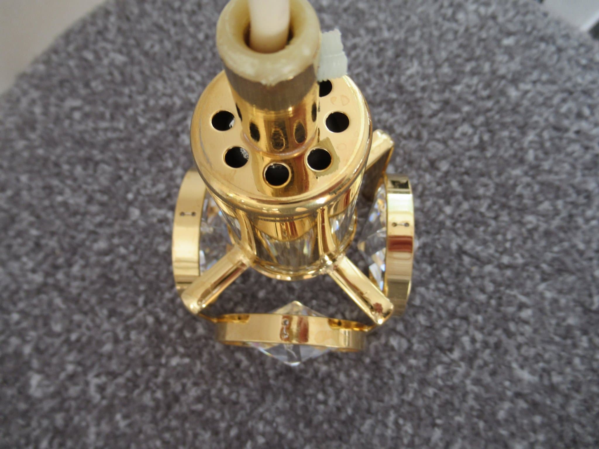 Fönsterlampa. 1 st. Mässing, prismor.