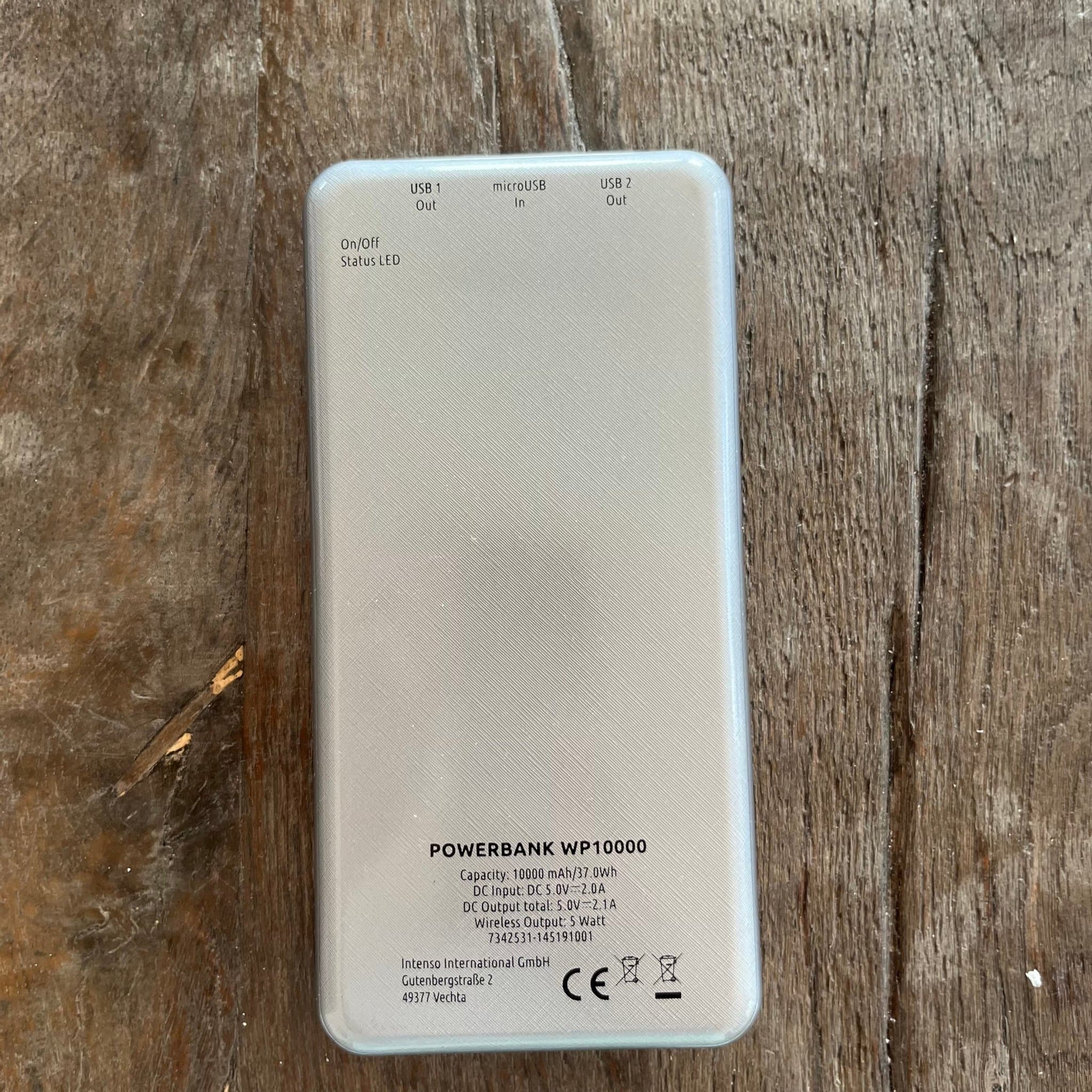 Intenso Powerbank WP10000 med trådlös laddning