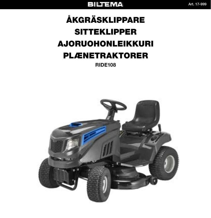 Biltema RIDE108 Åkgräsklippare