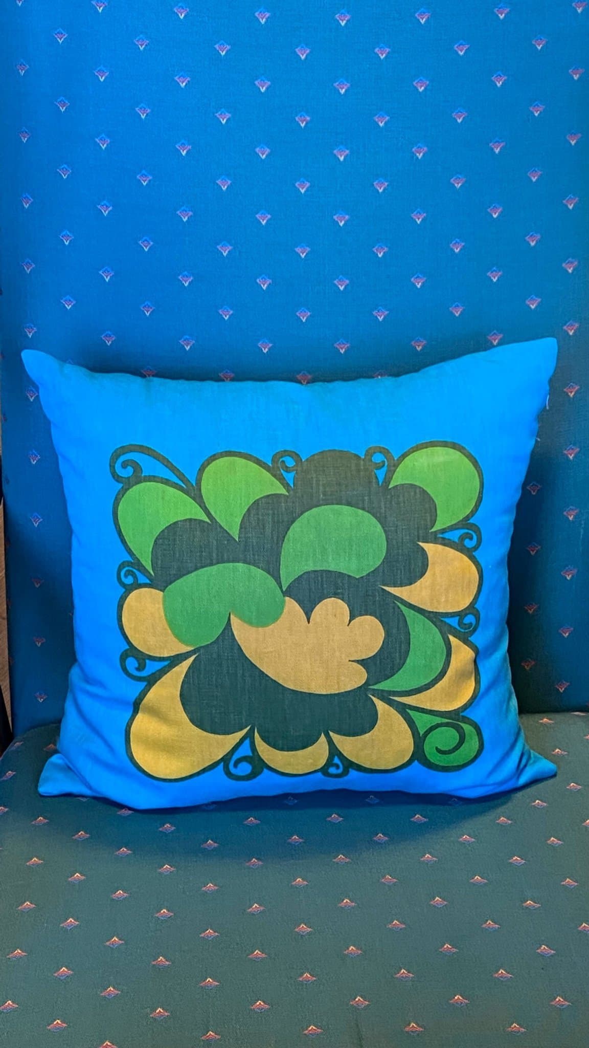 Retro kudde / kuddfodral – 60–70-tal – 100 % bomull