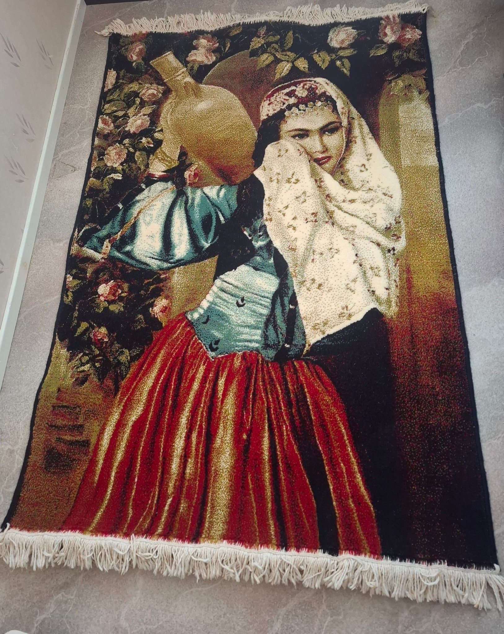 Vävd orientalisk väggmatta/dekor (Äkta)