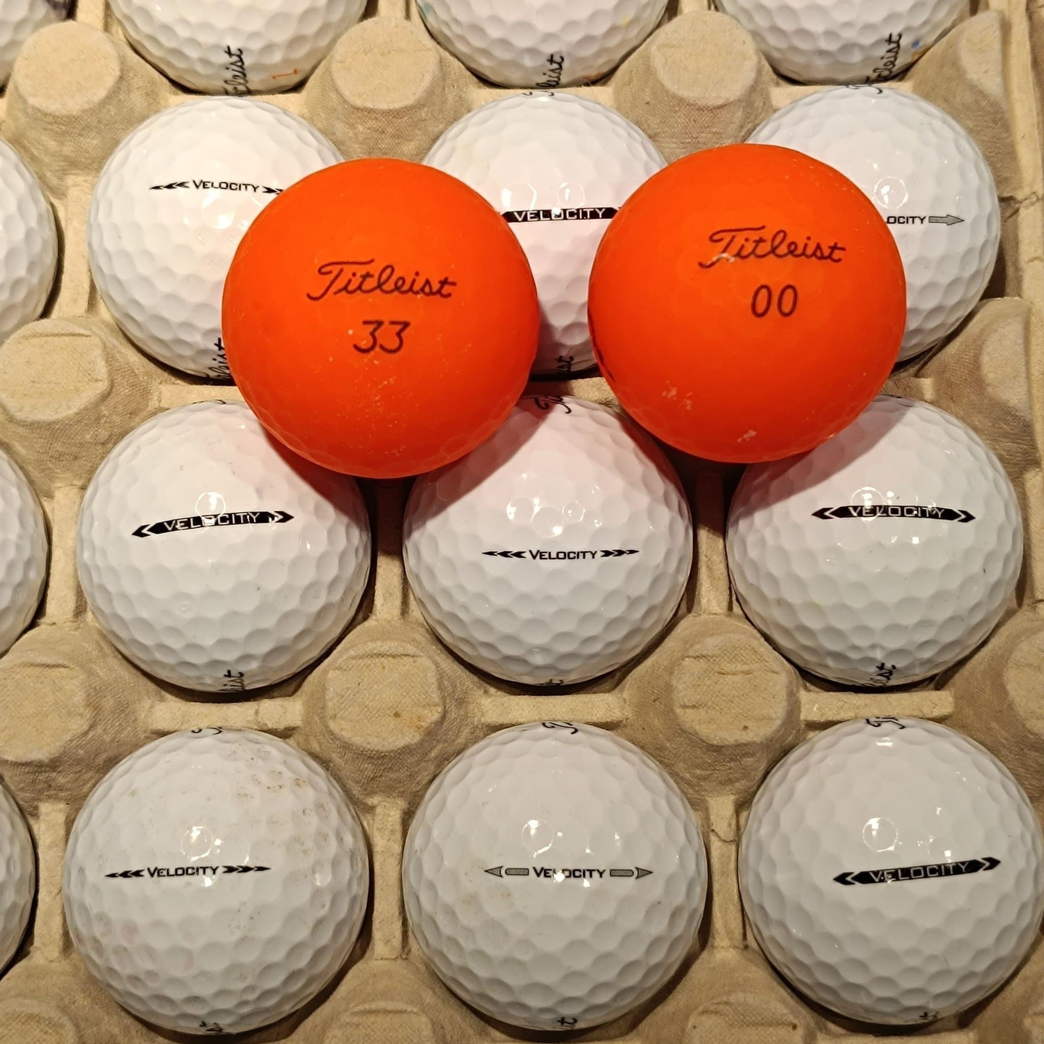 50 st Titleist Velocity – Spelklara – Utrop under 9 kr/boll