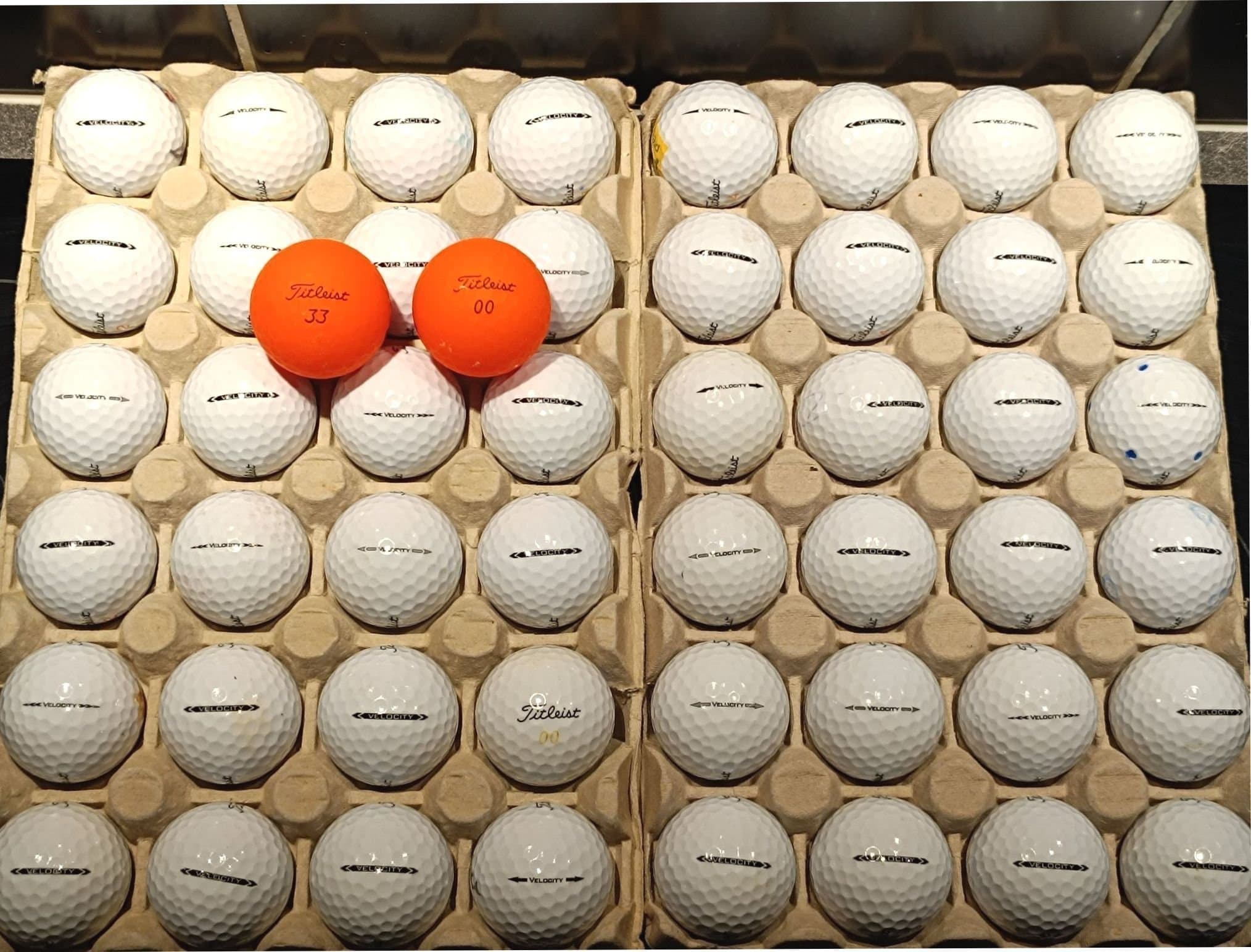 50 st Titleist Velocity – Spelklara – Utrop under 9 kr/boll