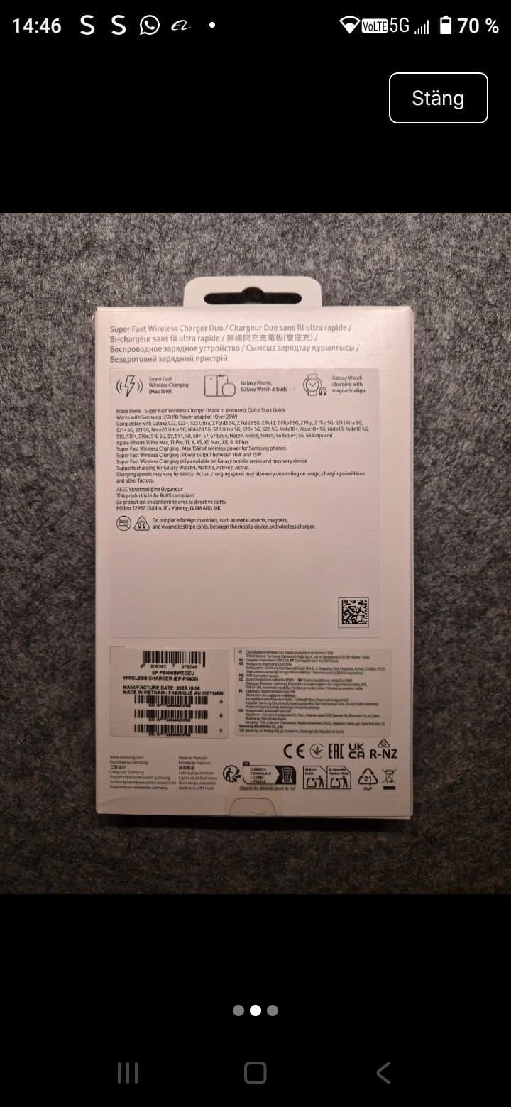 Samsung Super Fast Wireless Charger Duo