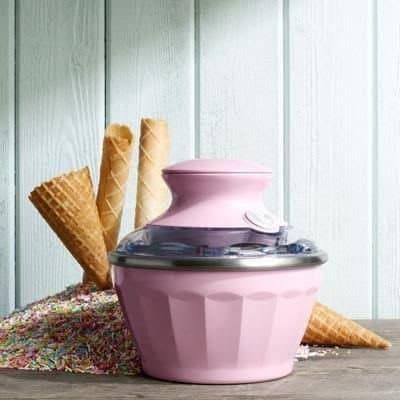 Ny & oanvänd OBH Nordica glassmaskin i ljusrosa